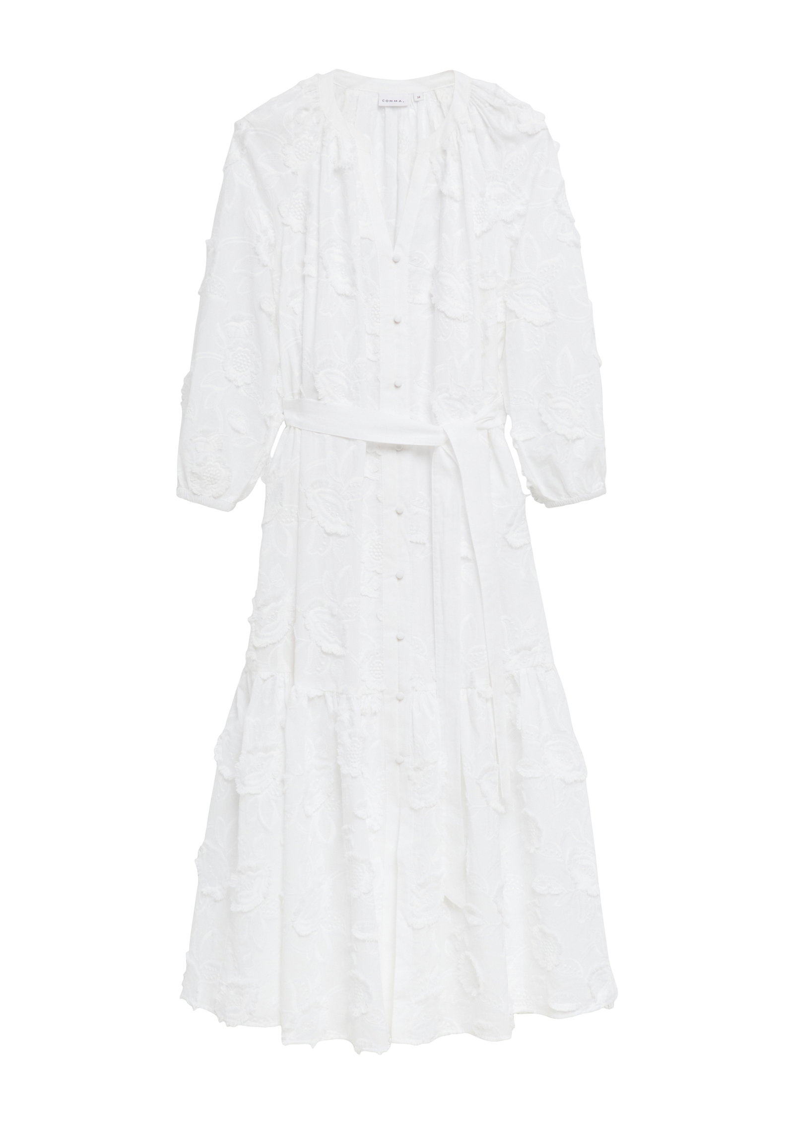 Comma Midikleid mit floraler All-over-Stickerei #2