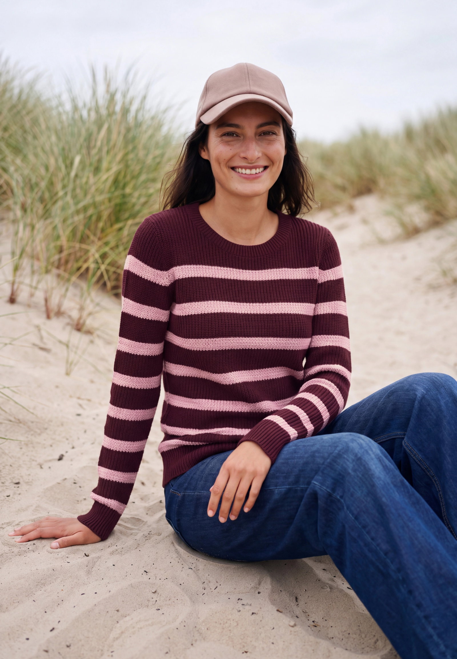 TOS structured stripe, red wine #6