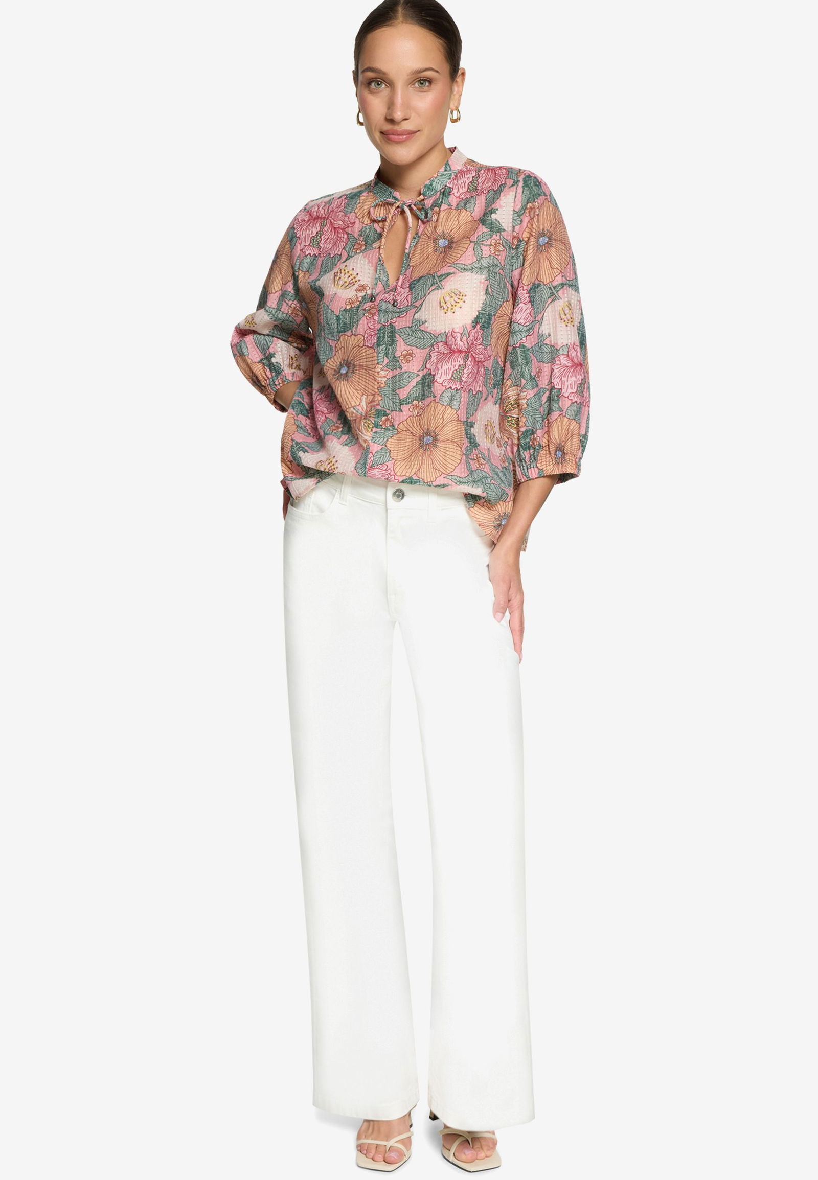 Zero |  Zero Druckbluse  | 34 | rosé/green