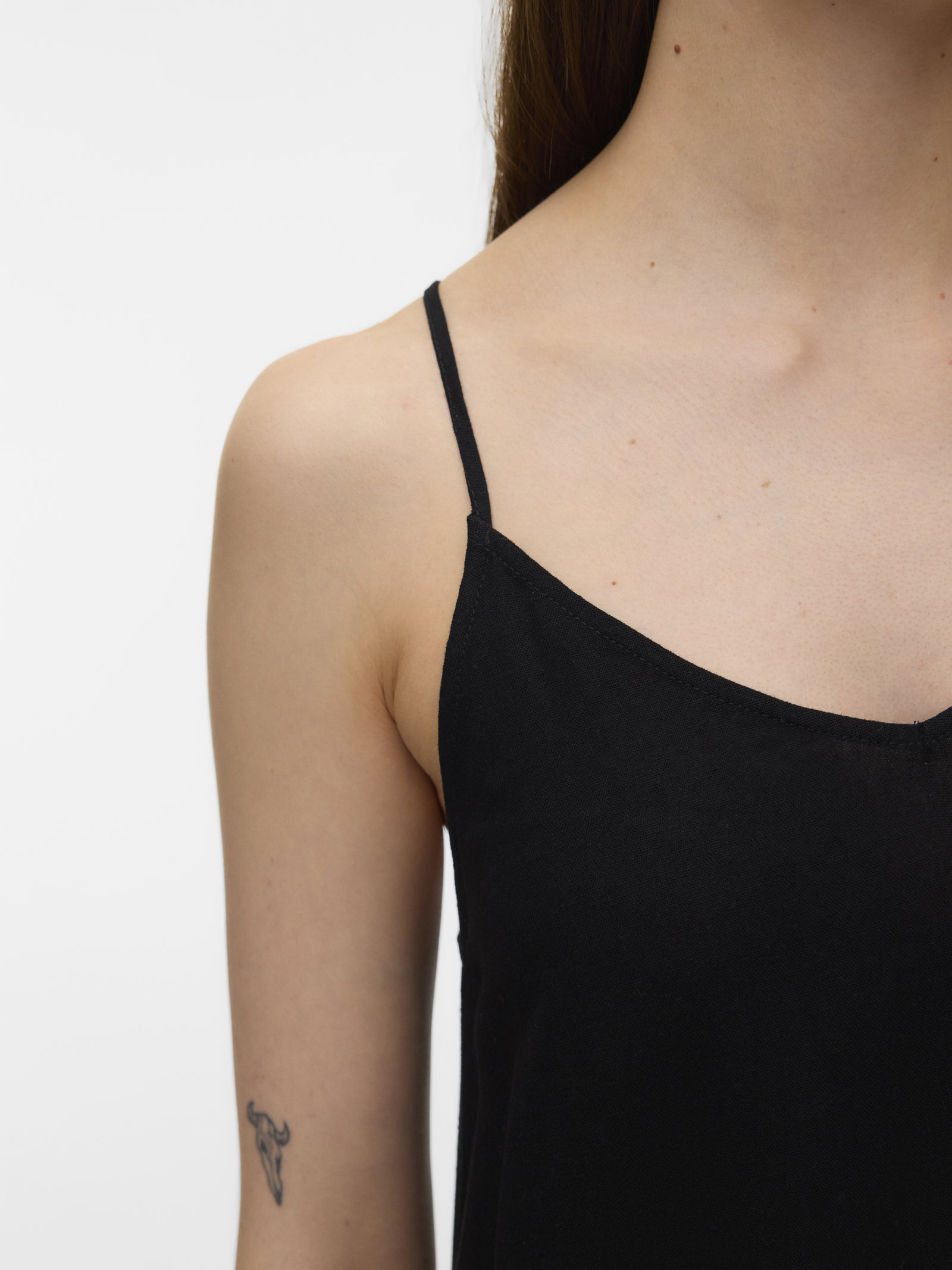 VMJESMILO CALF SINGLET DRESS WVN NO, Black #5