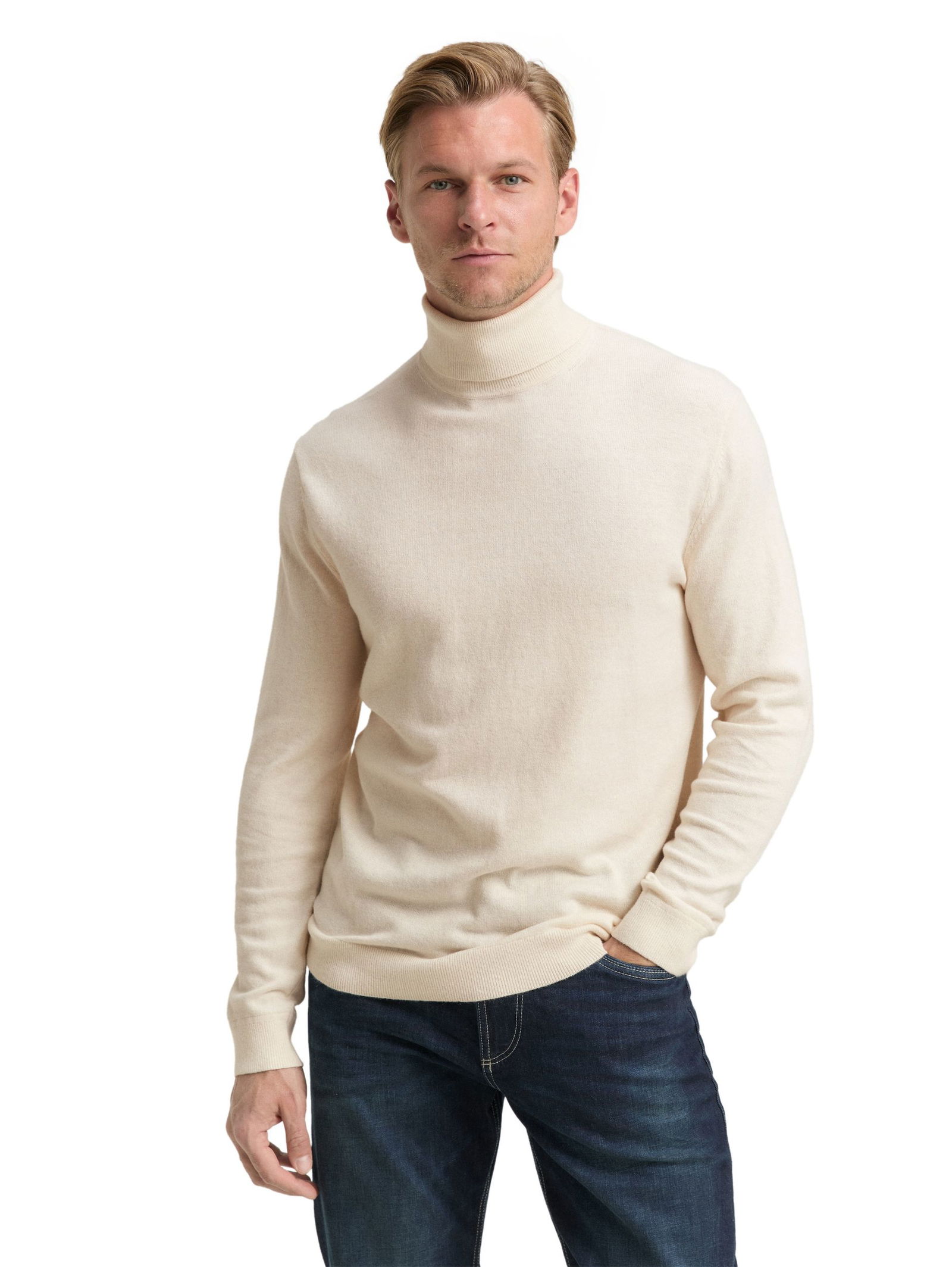 Tom Tailor | Tom Tailor Rollkragenpullover | M | knitted navy melange