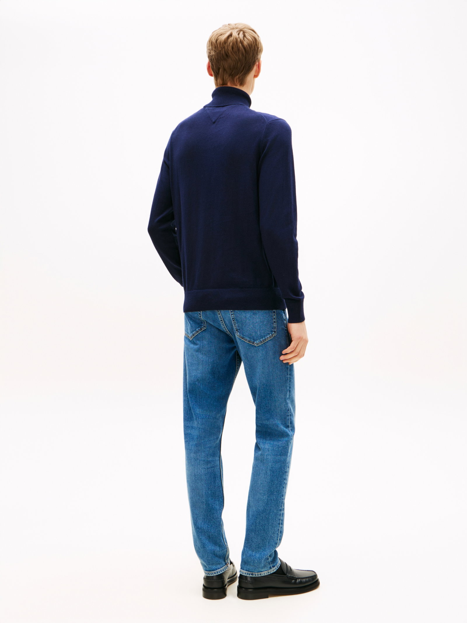 PIMA ORG CTN CASHMERE ROLL NECK, BLUE #10