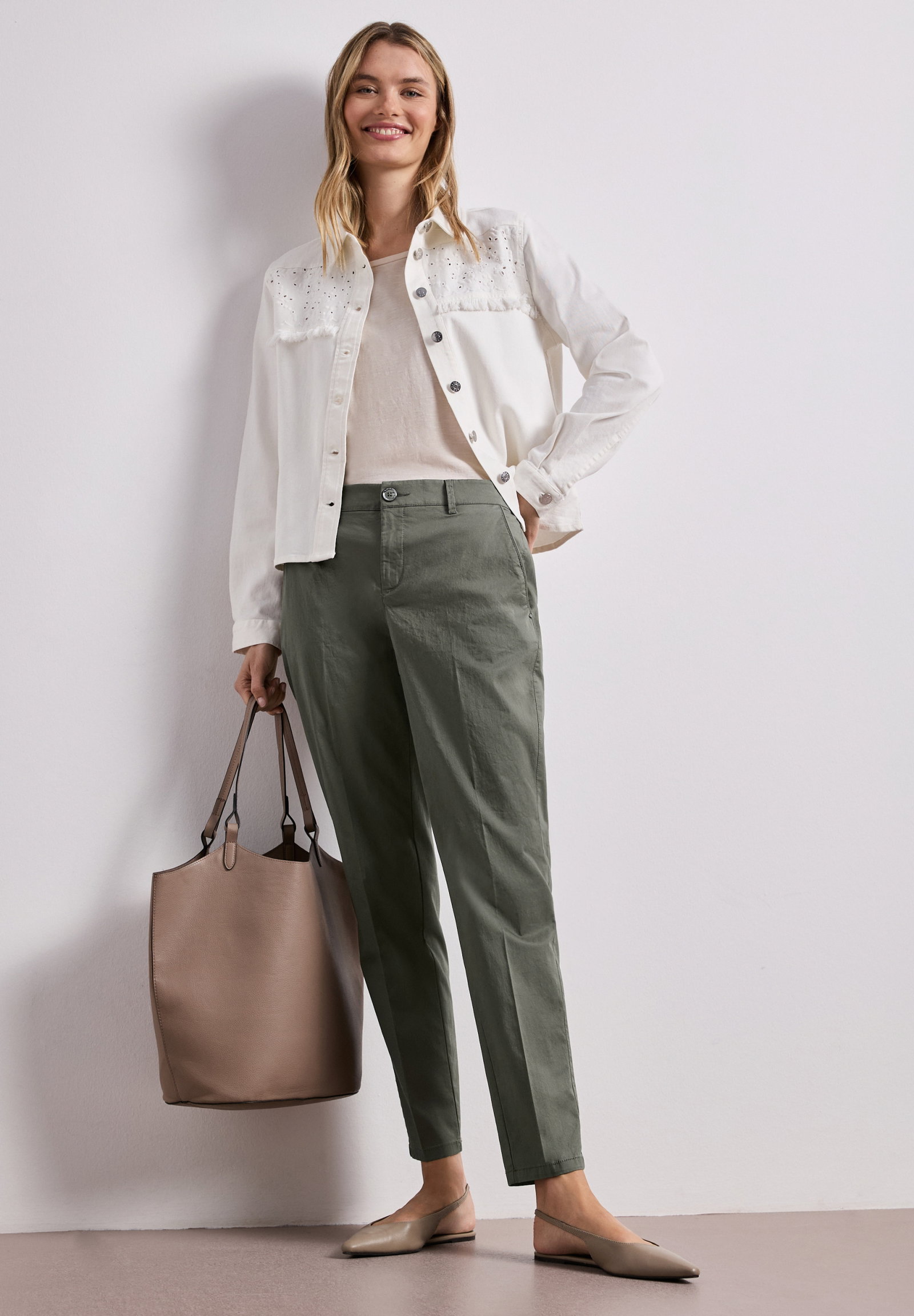 QR Chino peach Twill Co/Ea, dusky green #5