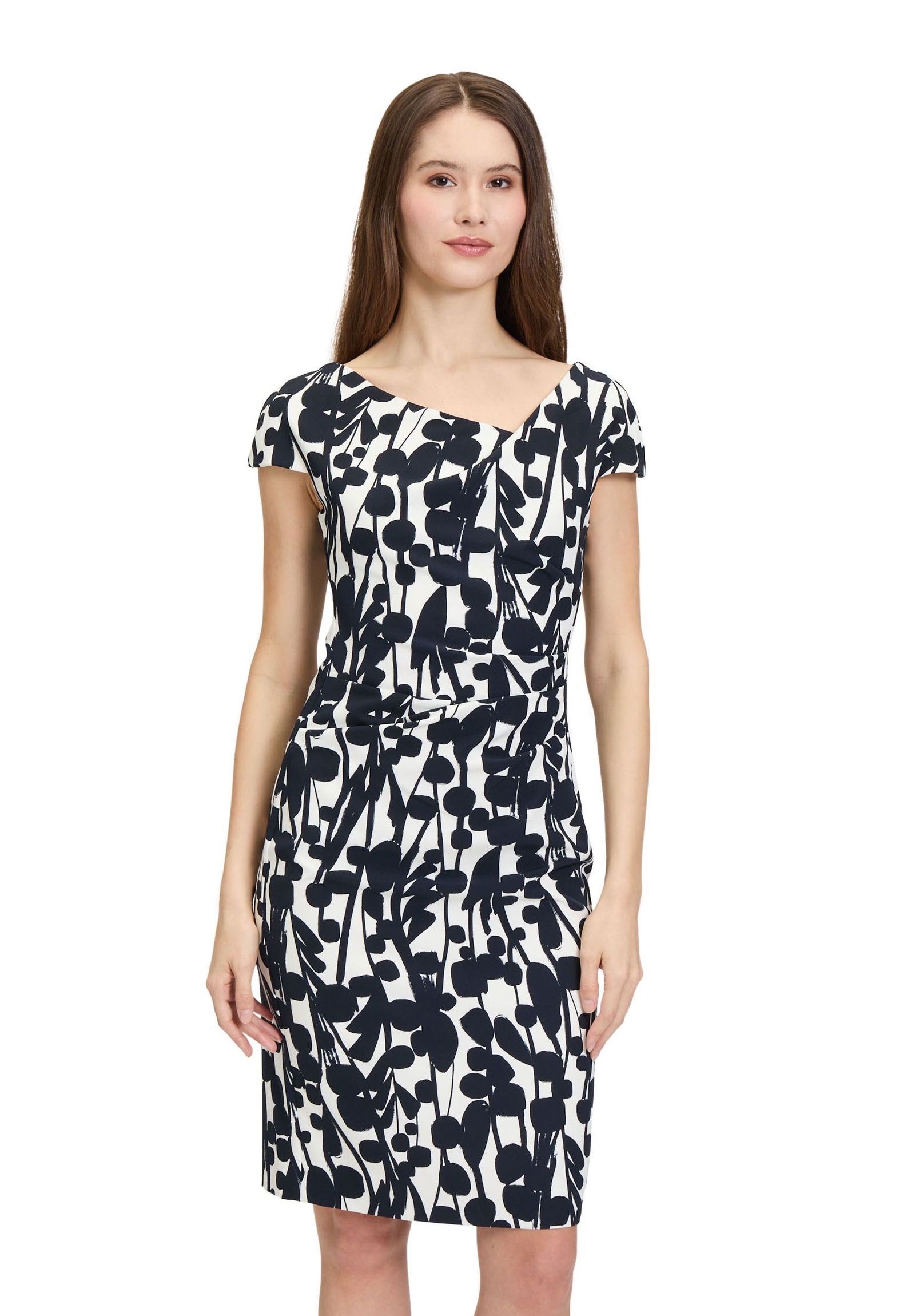 Vera Mont | Vera Mont Kurzes Kleid | 38 | weiß/dunkelblau