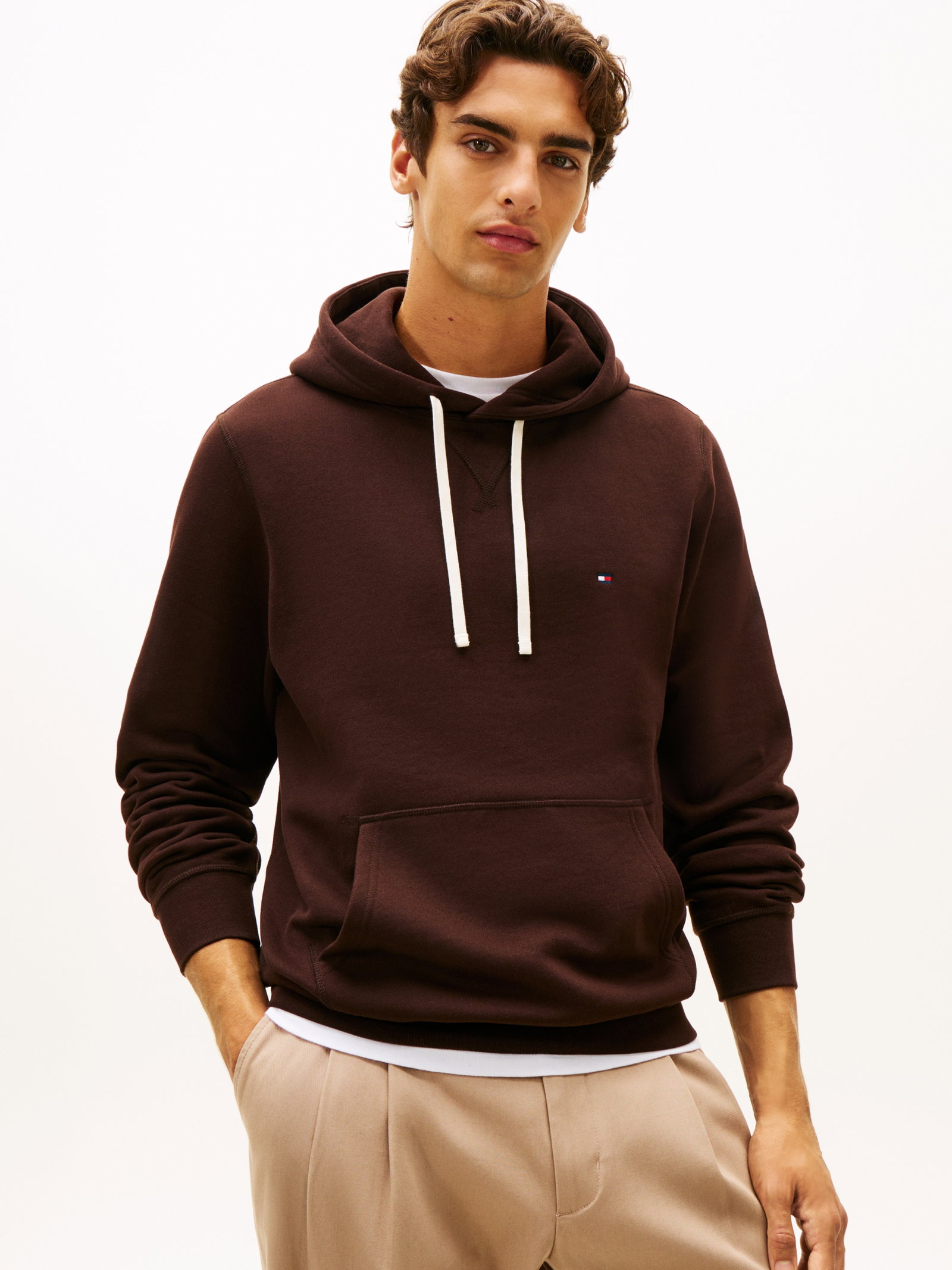ESS SEASONAL FLEECE HOODY, BROWN #7