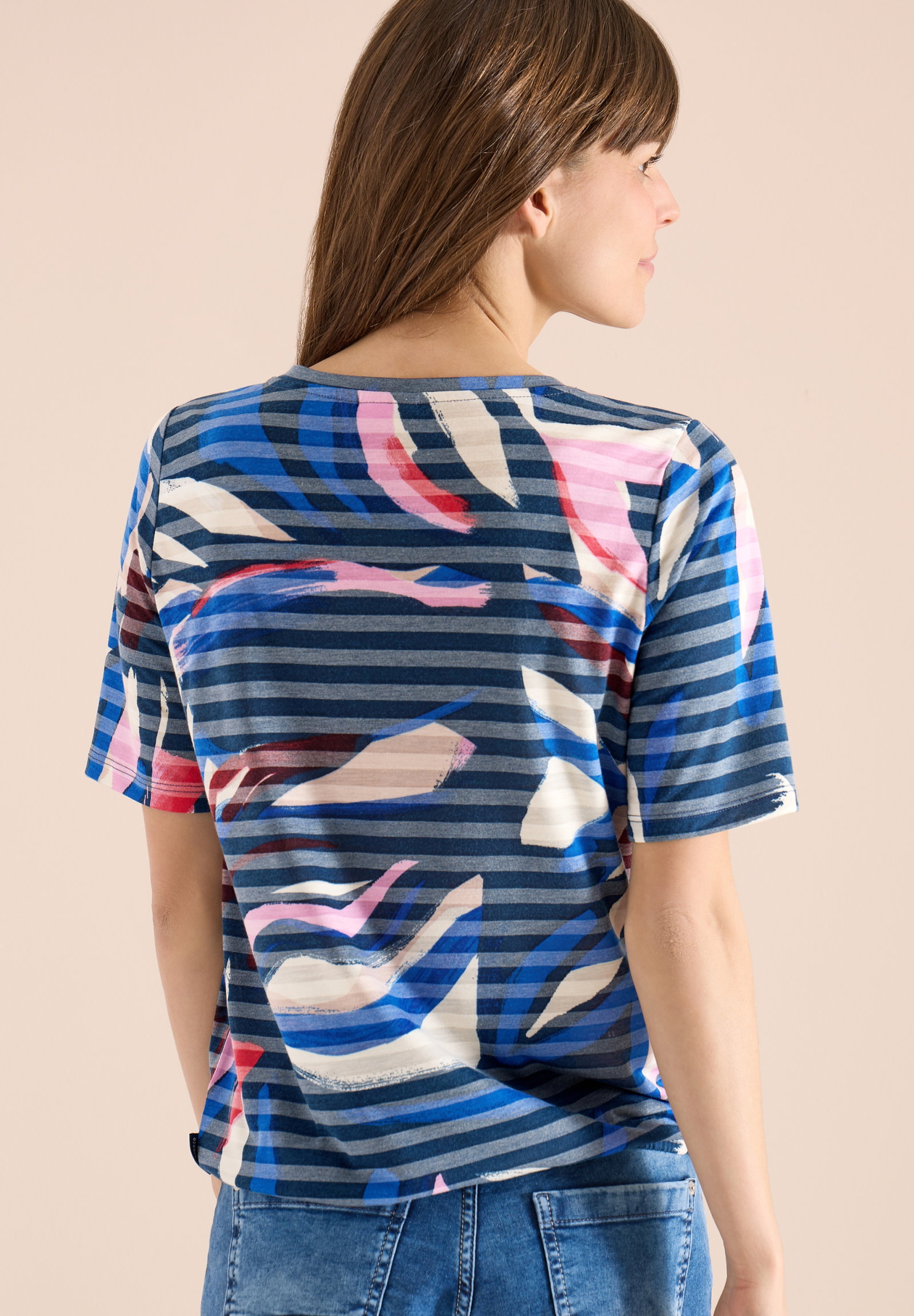 TOS Striped Burnout FP T-Shirt, universal blue #4