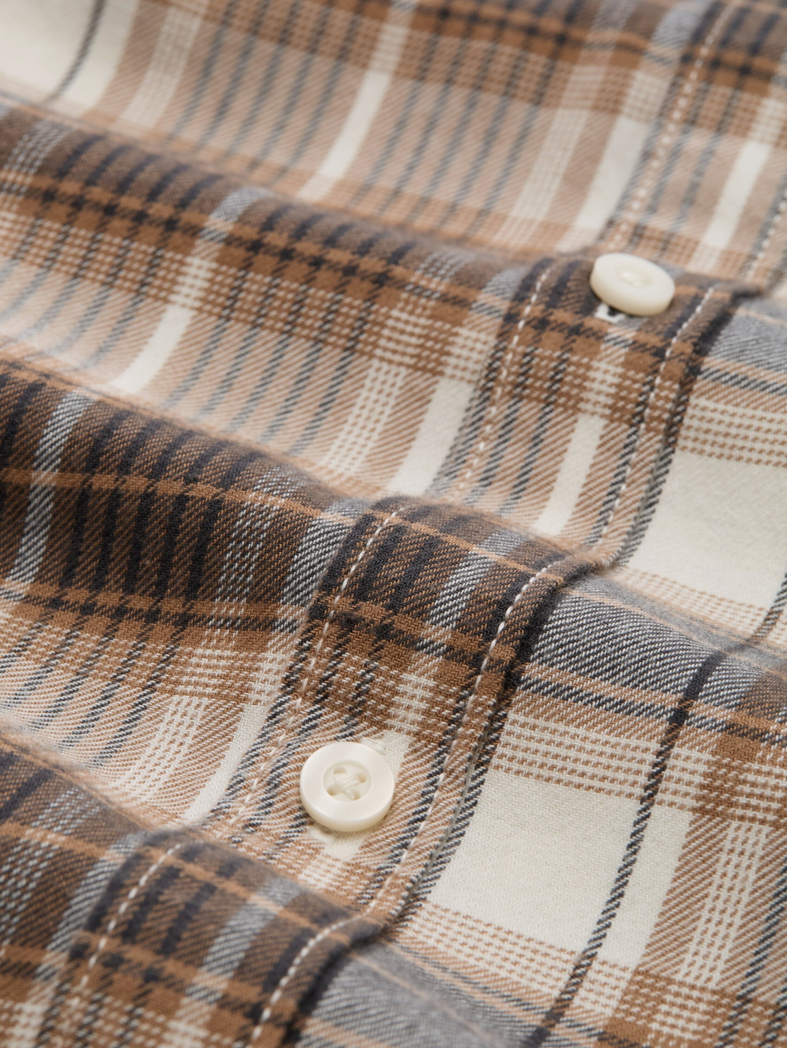 relaxed checked shirt, off white brown check #2