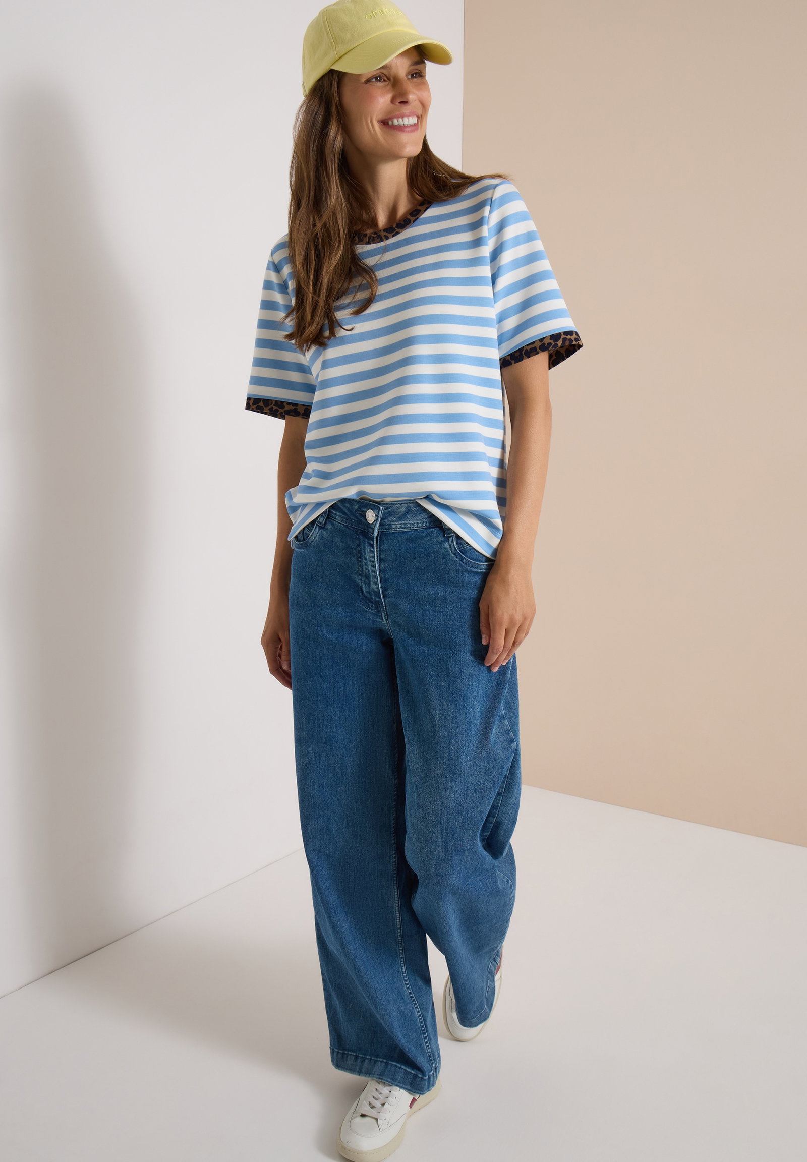 TOS Striped Soft Modal Shirt, easy blue #5
