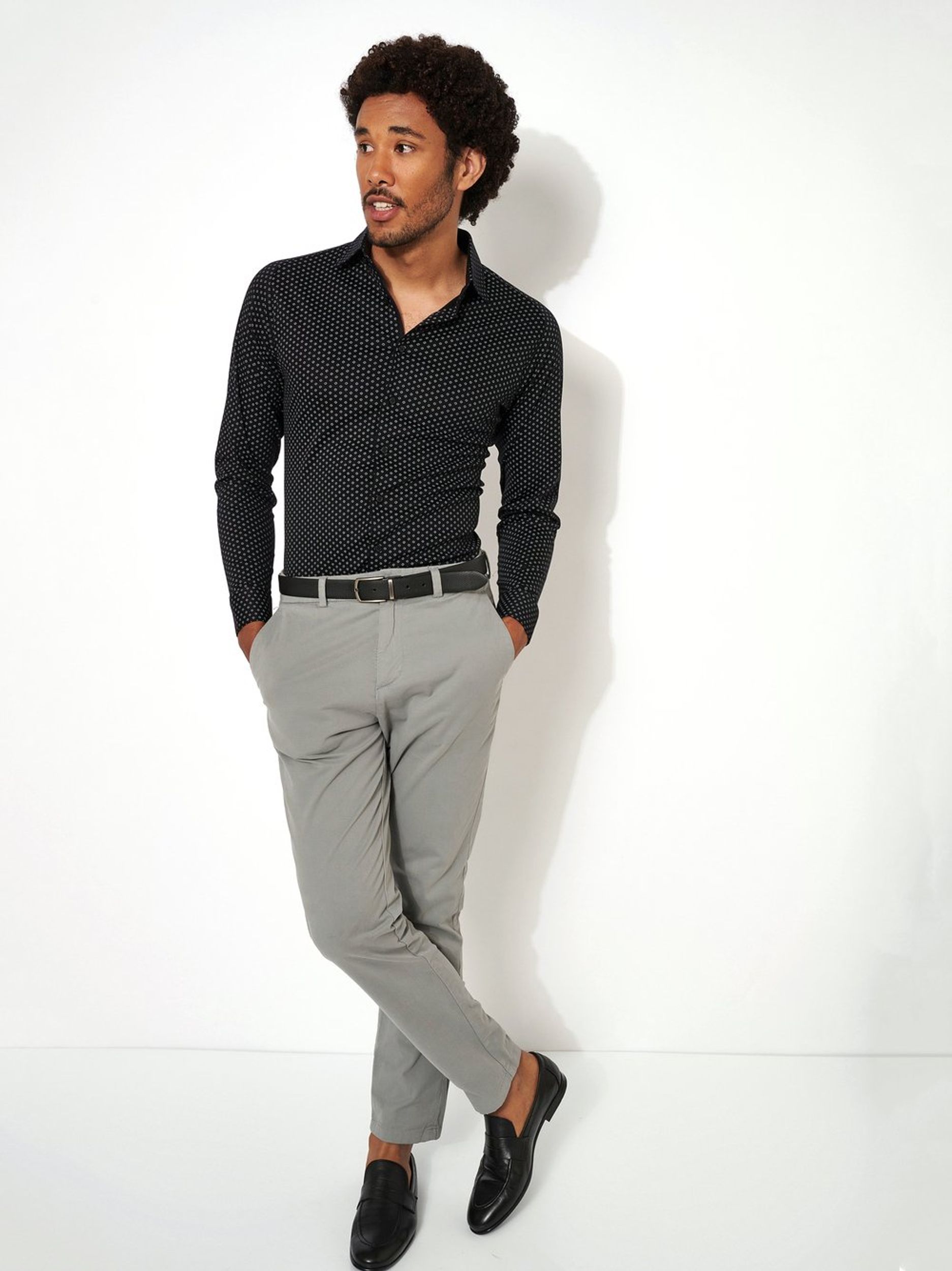 DESOTO |  DESOTO Hemd Slim Fit  | XL | black with red dots