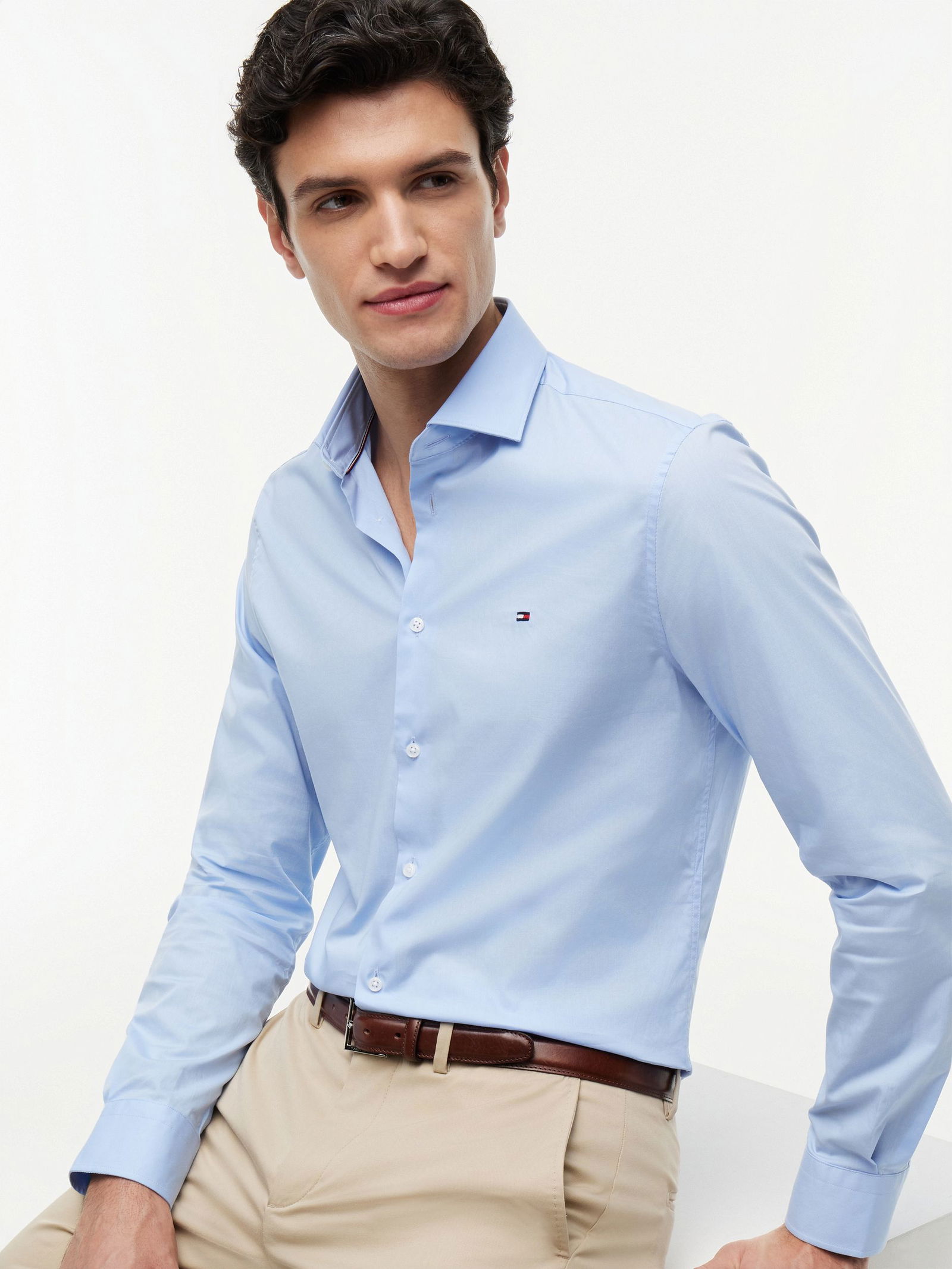 Tommy Hilfiger |  Tommy Hilfiger Hemd Slim Fit  | 39/R | custom color light blue