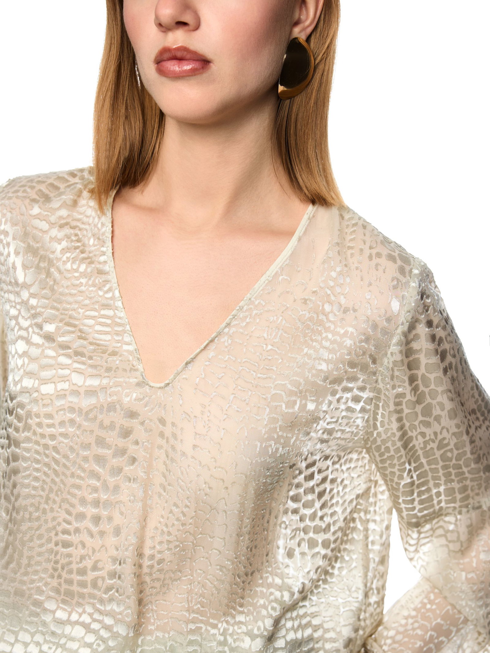 Marc Cain Collections |  Marc Cain Collections Druckbluse  | 46 | bright ecru