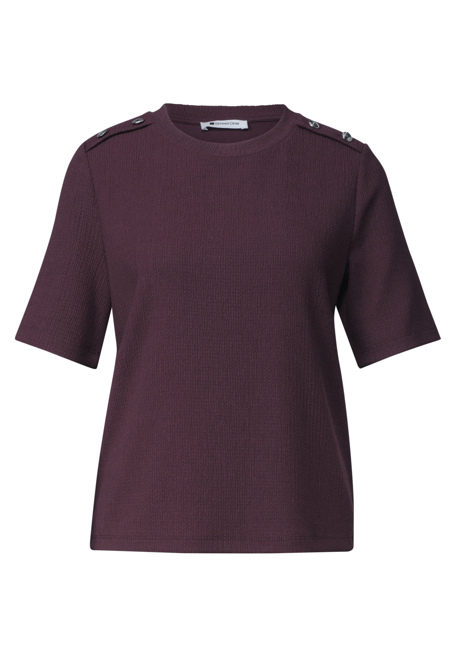 structure shirt w.deco buttons, rustic rouge #1
