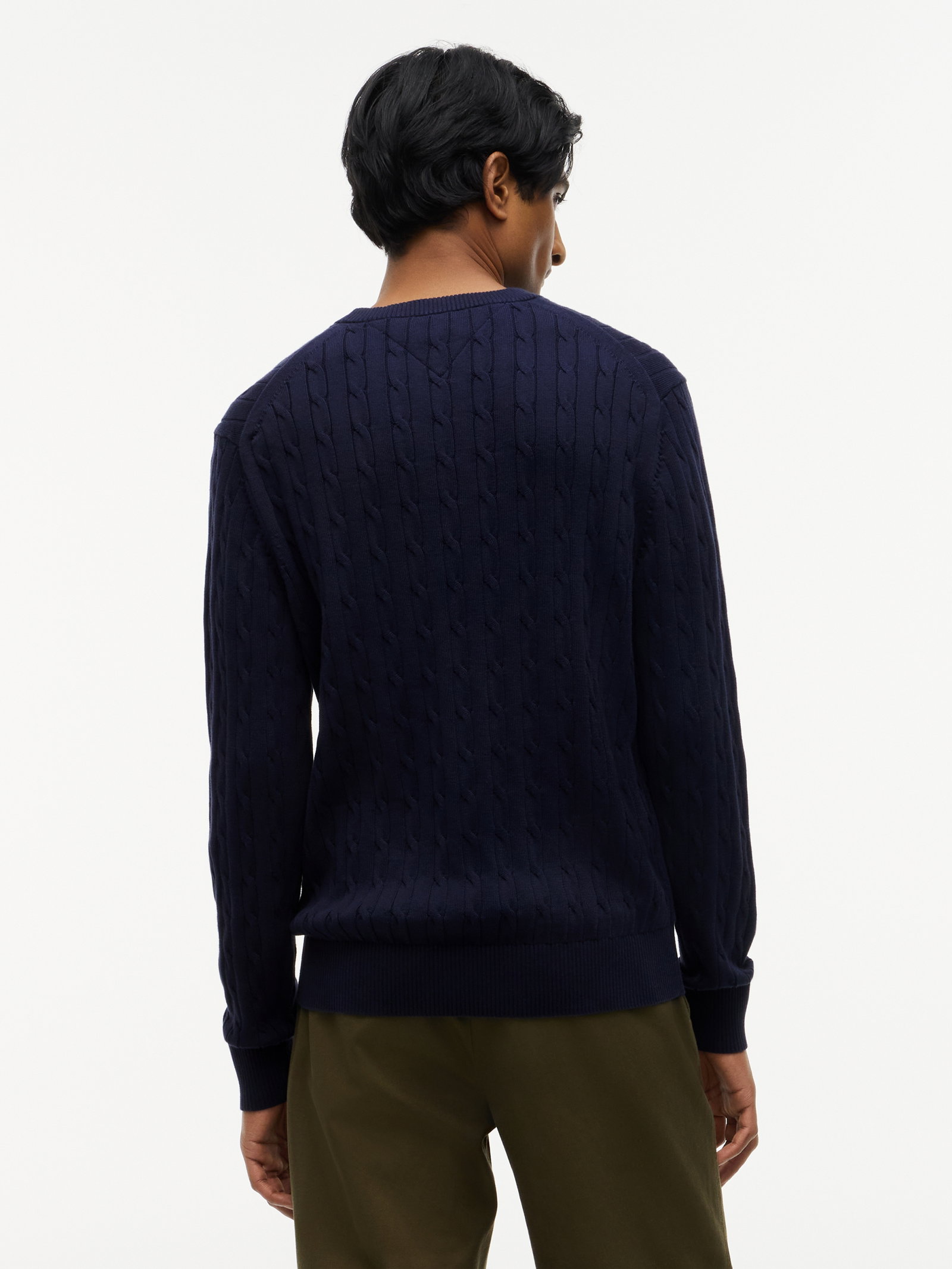 CLASSIC COTTON CABLE CREW NECK, BLUE #4