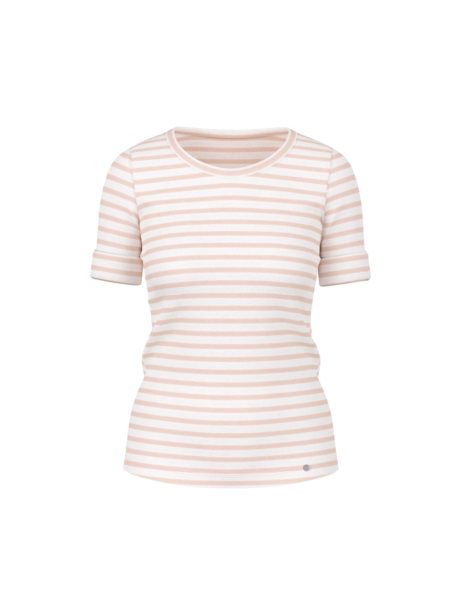 20470b66cb5aaa1c05b0be33524b5684 Marc Cain Additions | Ringel-T-Shirt aus Baumwoll-Ripp | 38 | 1326_153