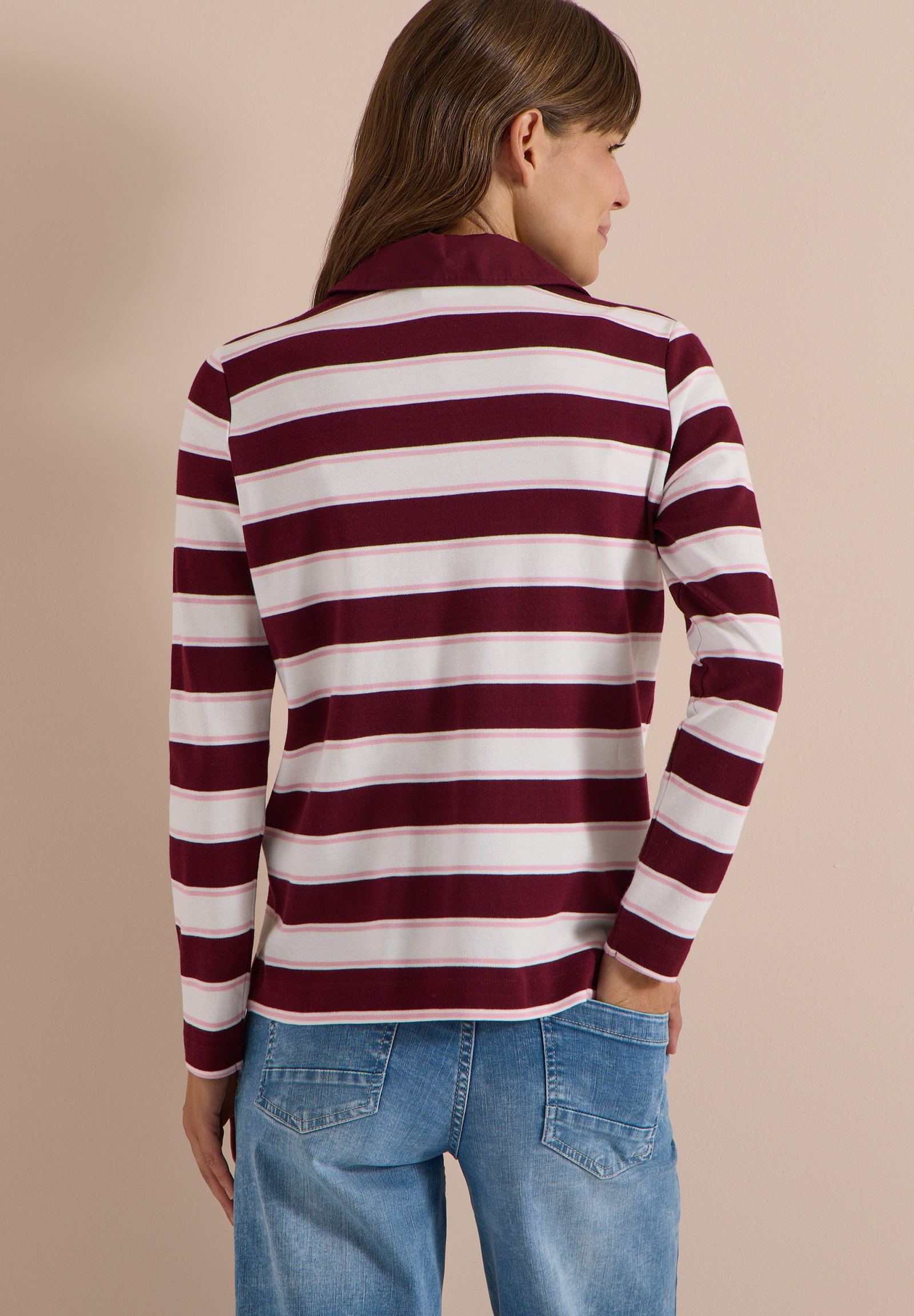 Striped Poloshirt, red wine #4