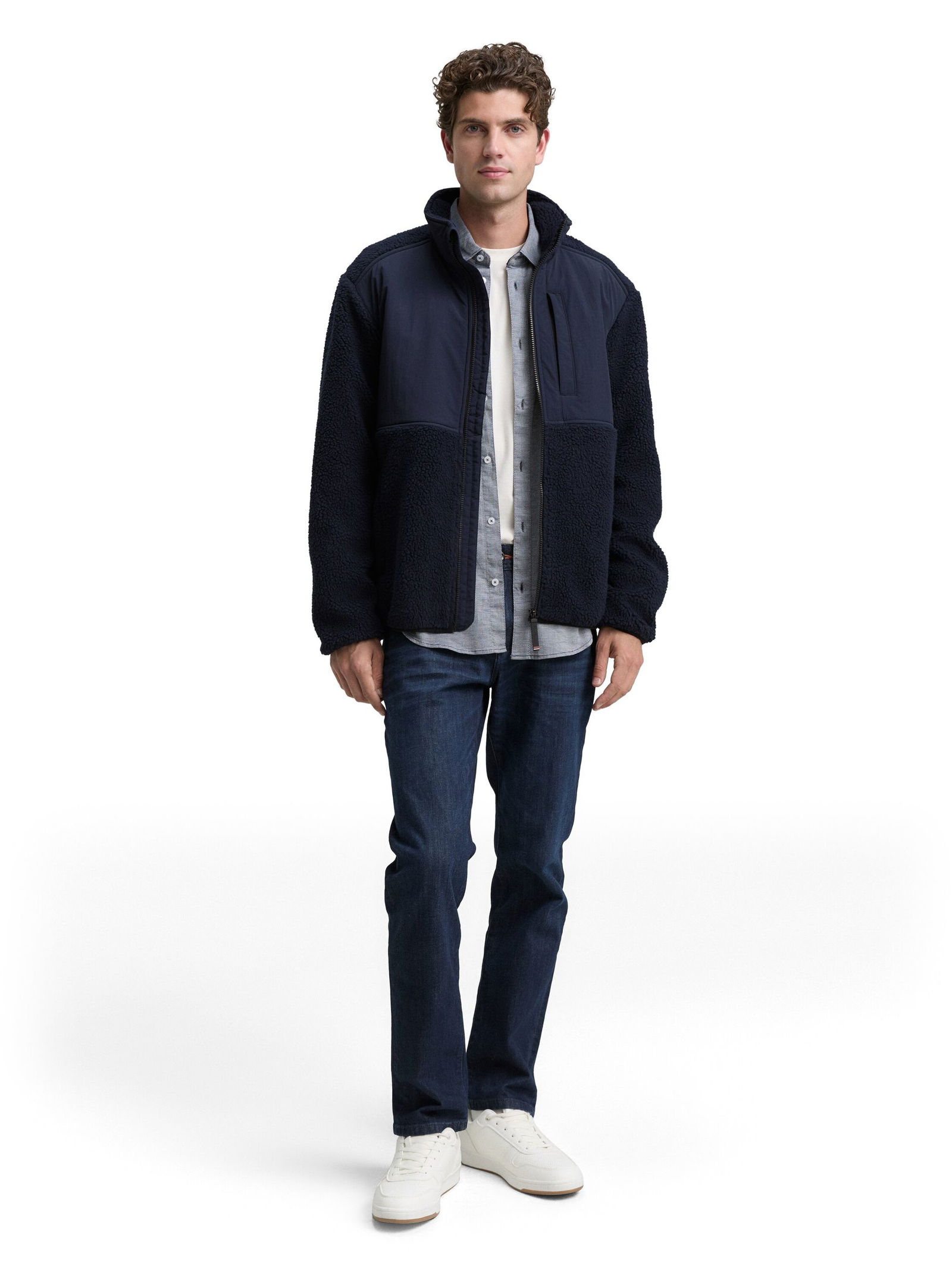 Tom Tailor | Teddy Jacke mit Stehkragen | M | sky captain blue