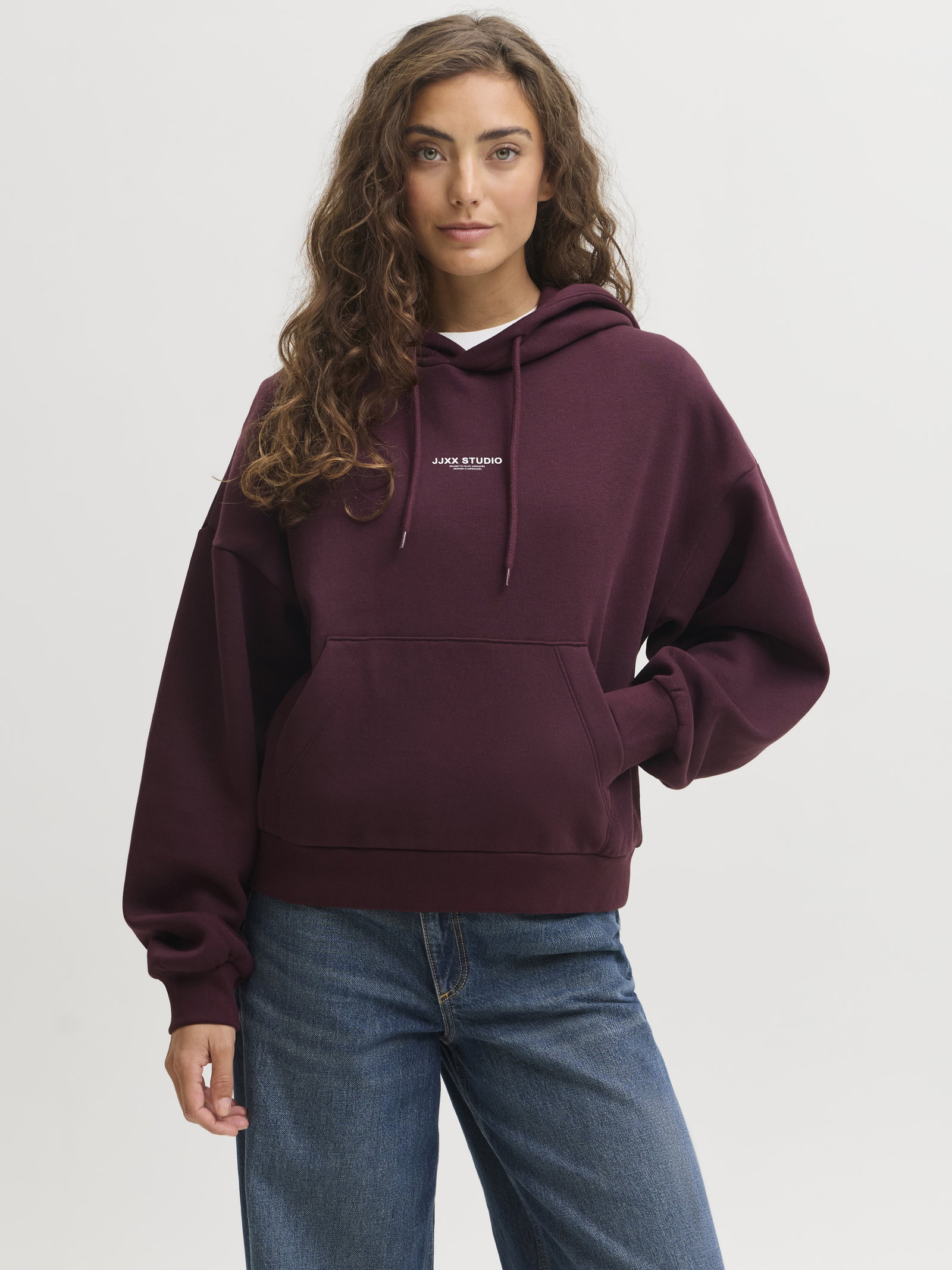 JXSTUDIO VESTERBRO LS RLX HOOD SWT, Winetasting/BRIGHT WHITE JJXX STUDI #5