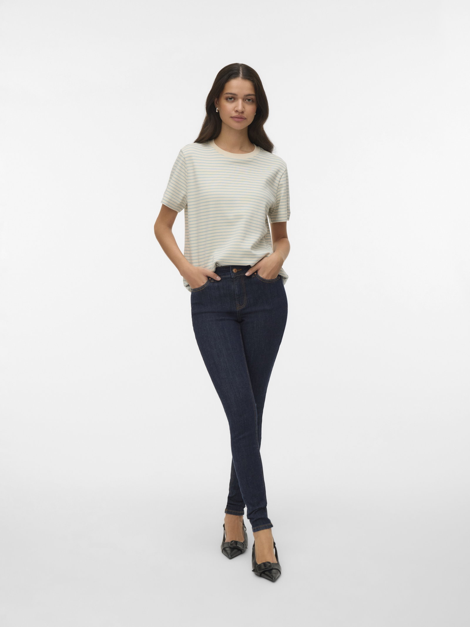 VMFLASH MR SKINNY JEANS LI3190 NOOS, Dark Blue Denim/RINSE #3