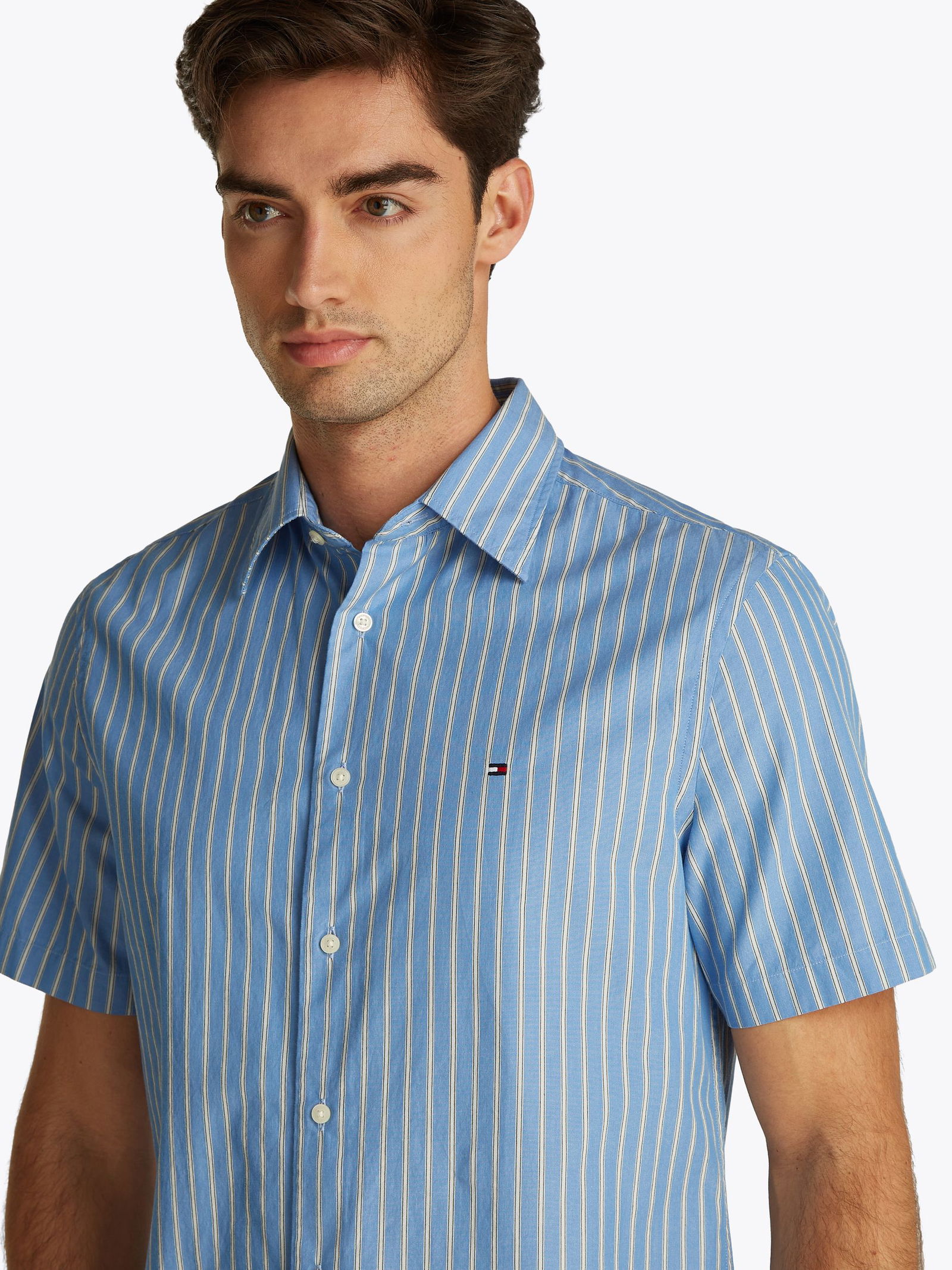 Tommy Hilfiger |  Tommy Hilfiger Hemd Regular Fit  | L | blue spell / stripe