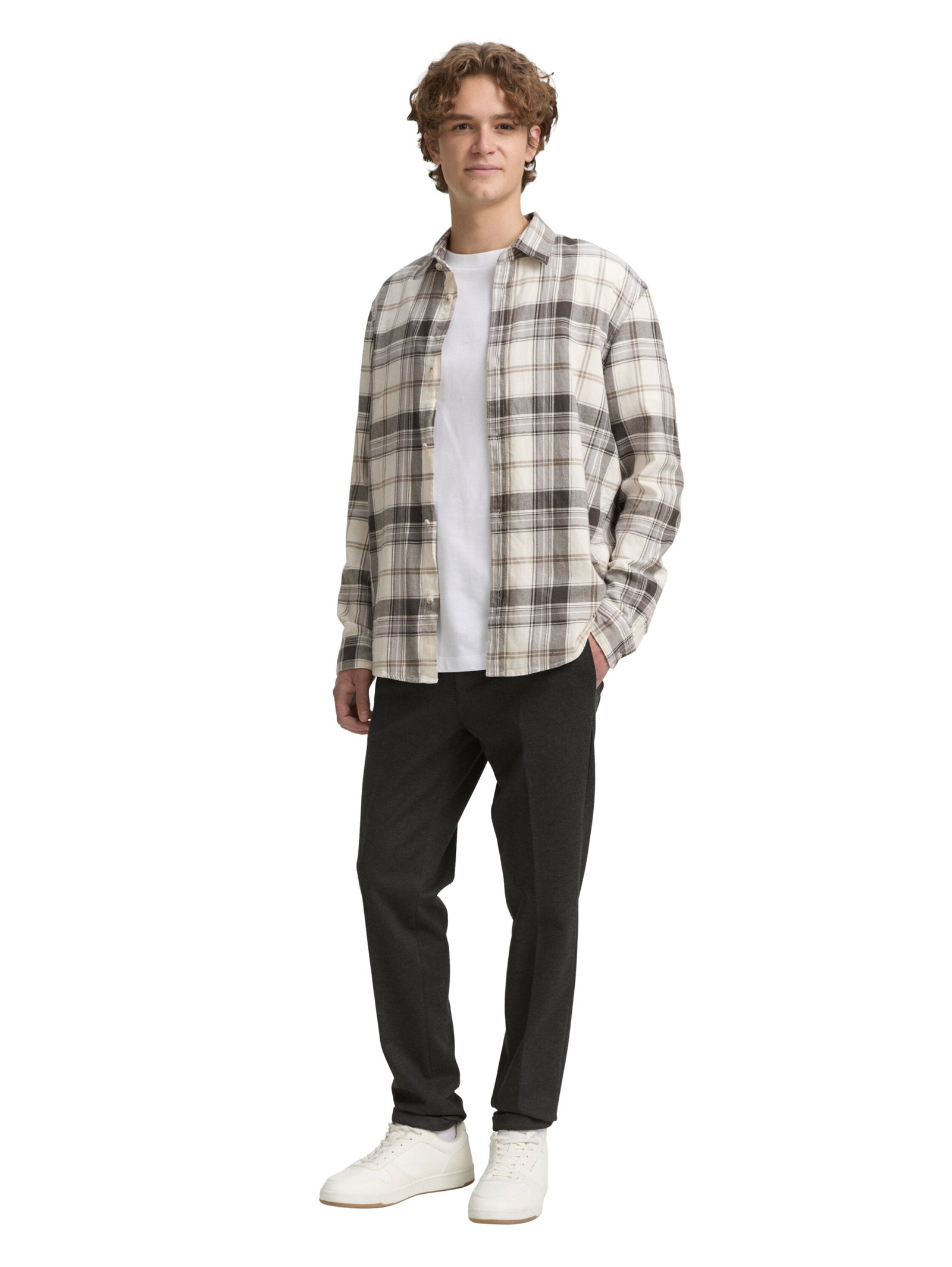 relaxed checked shirt, off white check #3