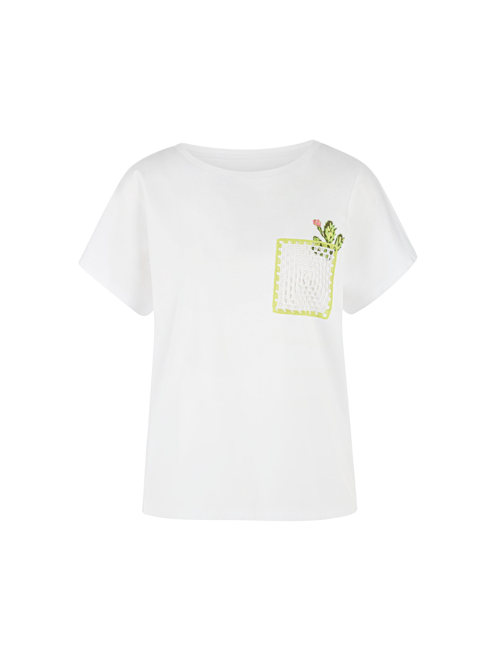 Marc Cain Sports T-Shirt mit Kaktus-Print und Brusttasche #1