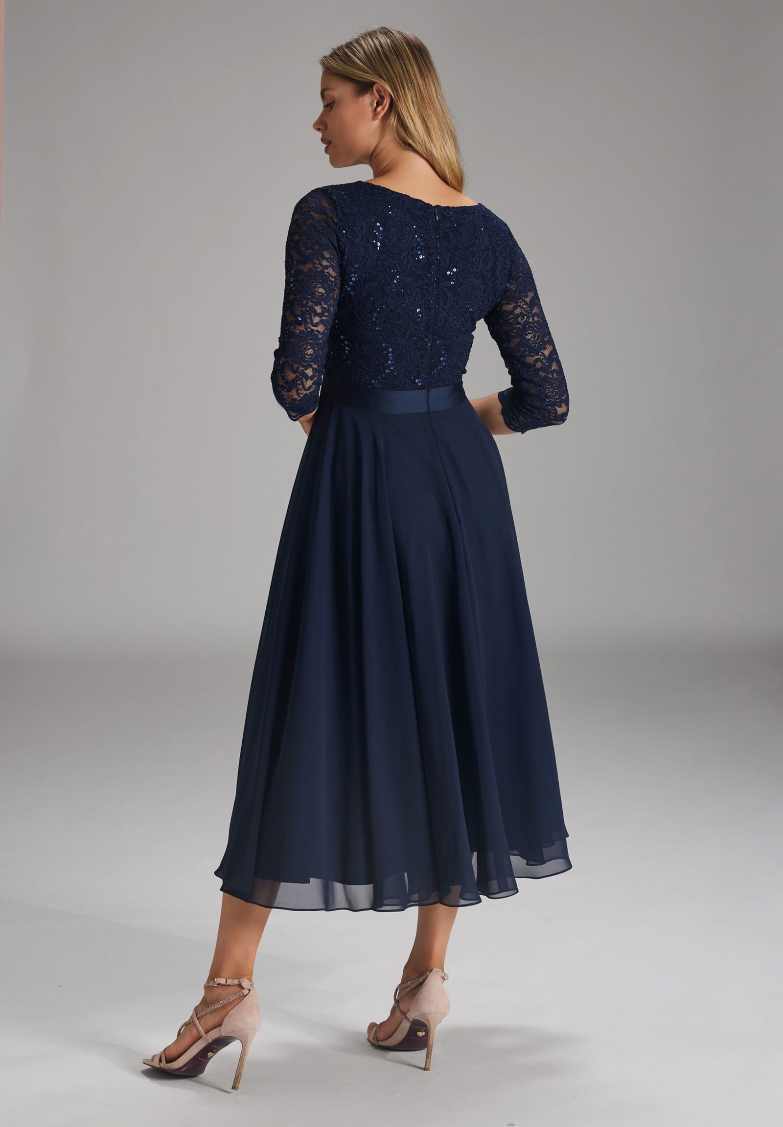 SWING Cocktailkleid aus Material-Mix
