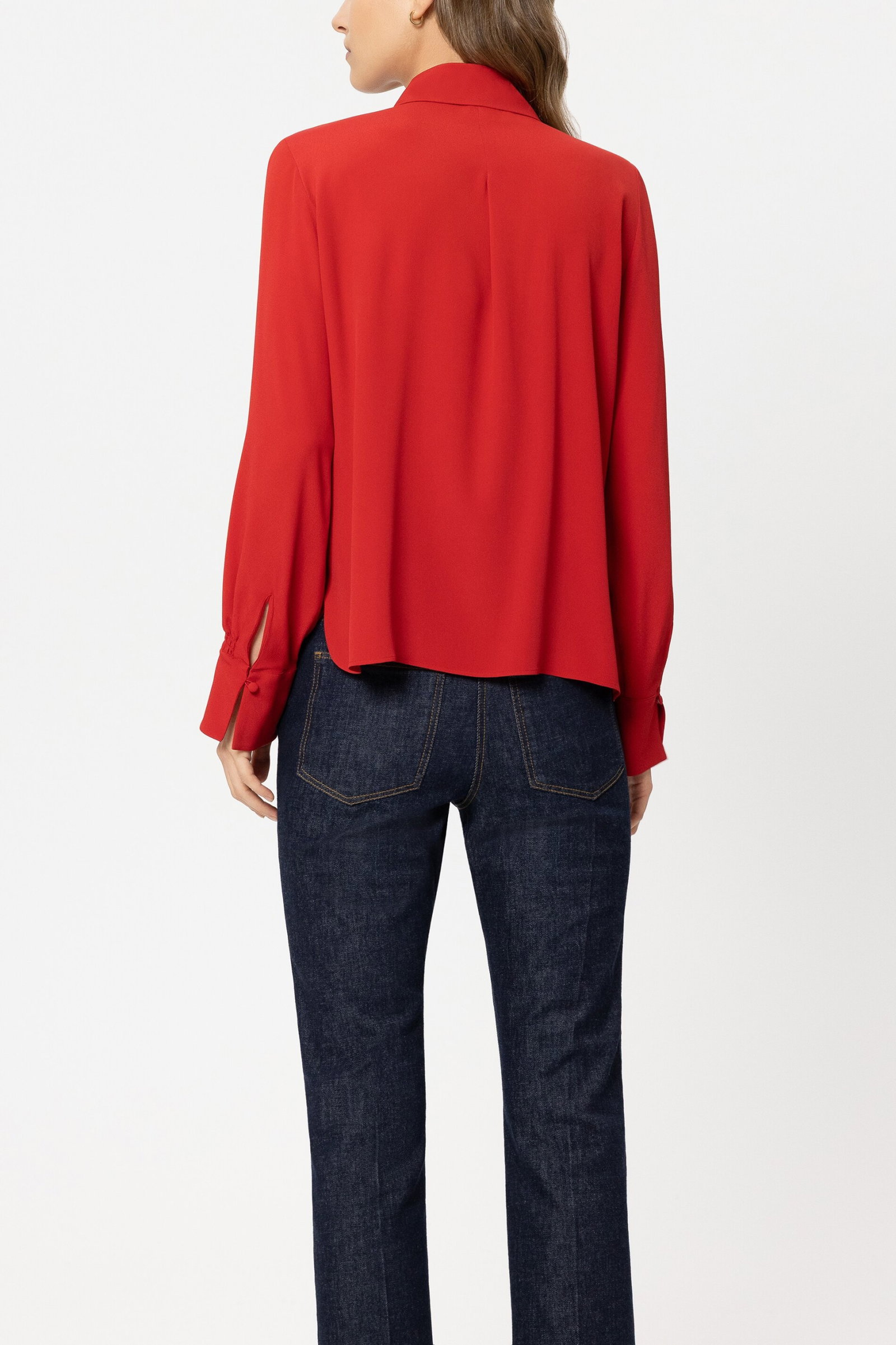 Schluppenbluse aus Seiden-Mix, cherry red #4