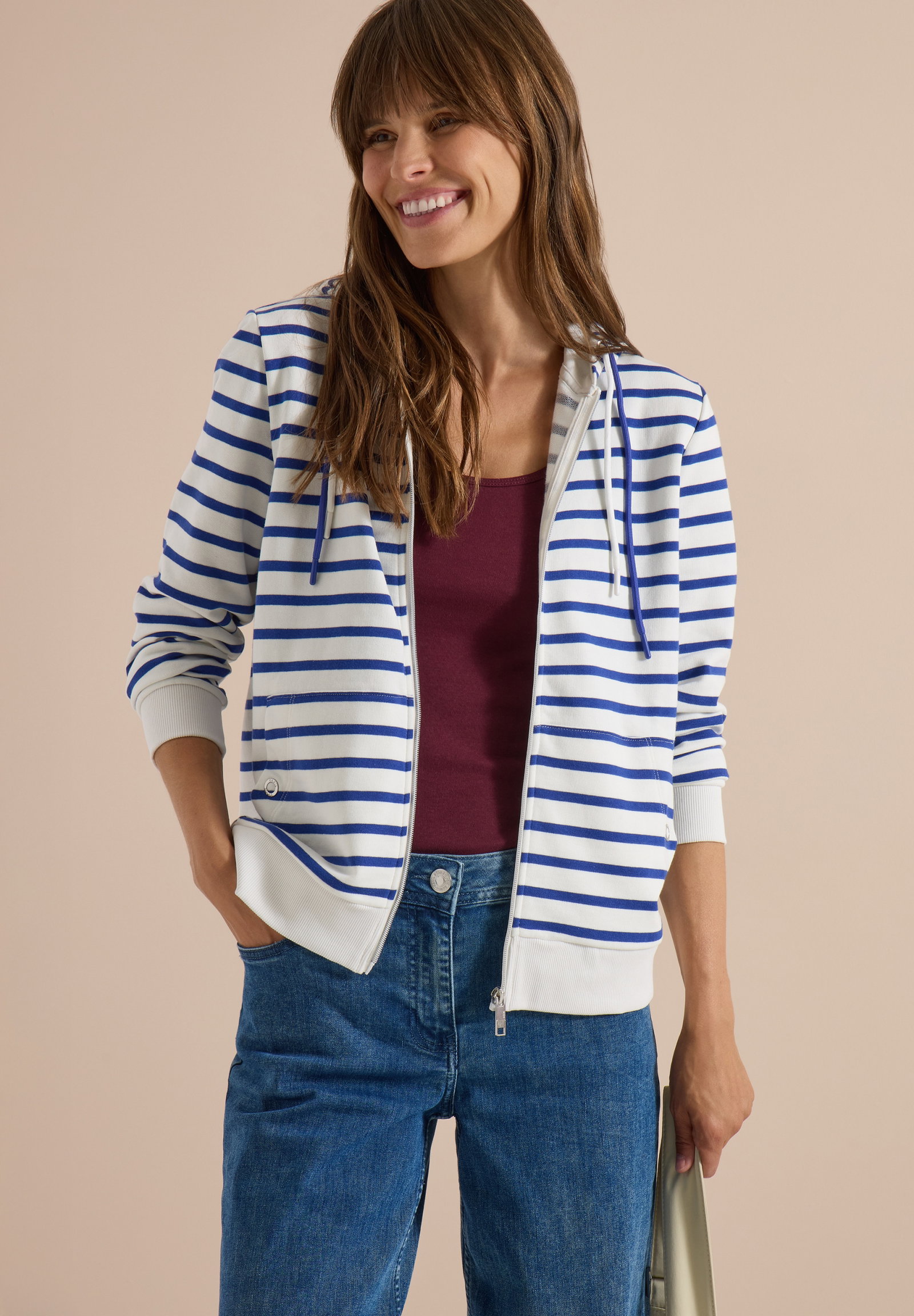 NOS Striped T-Shirt Jacket, deep river blue #3