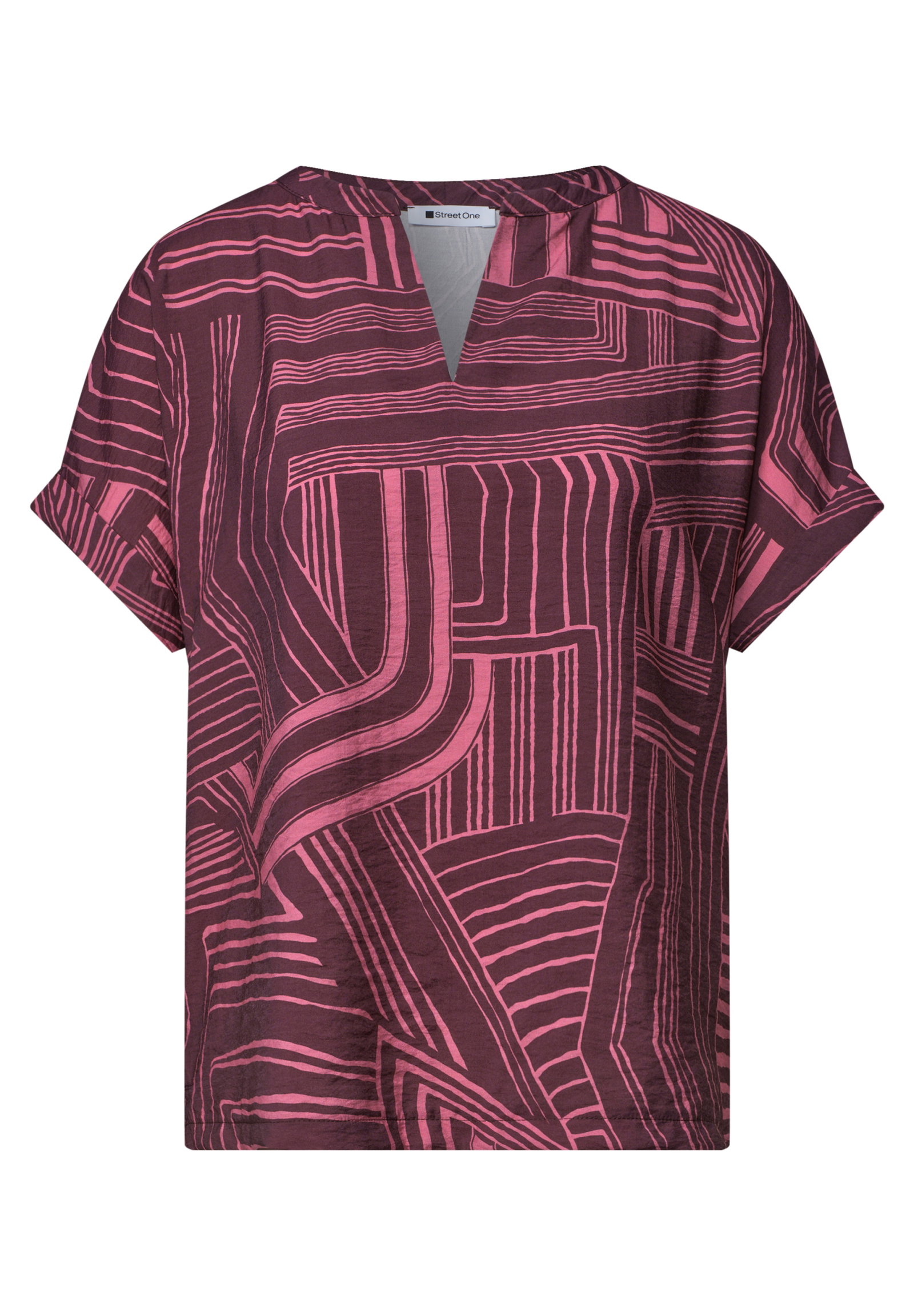 LTD QR printed mat-mix shirt w, blush berry #1
