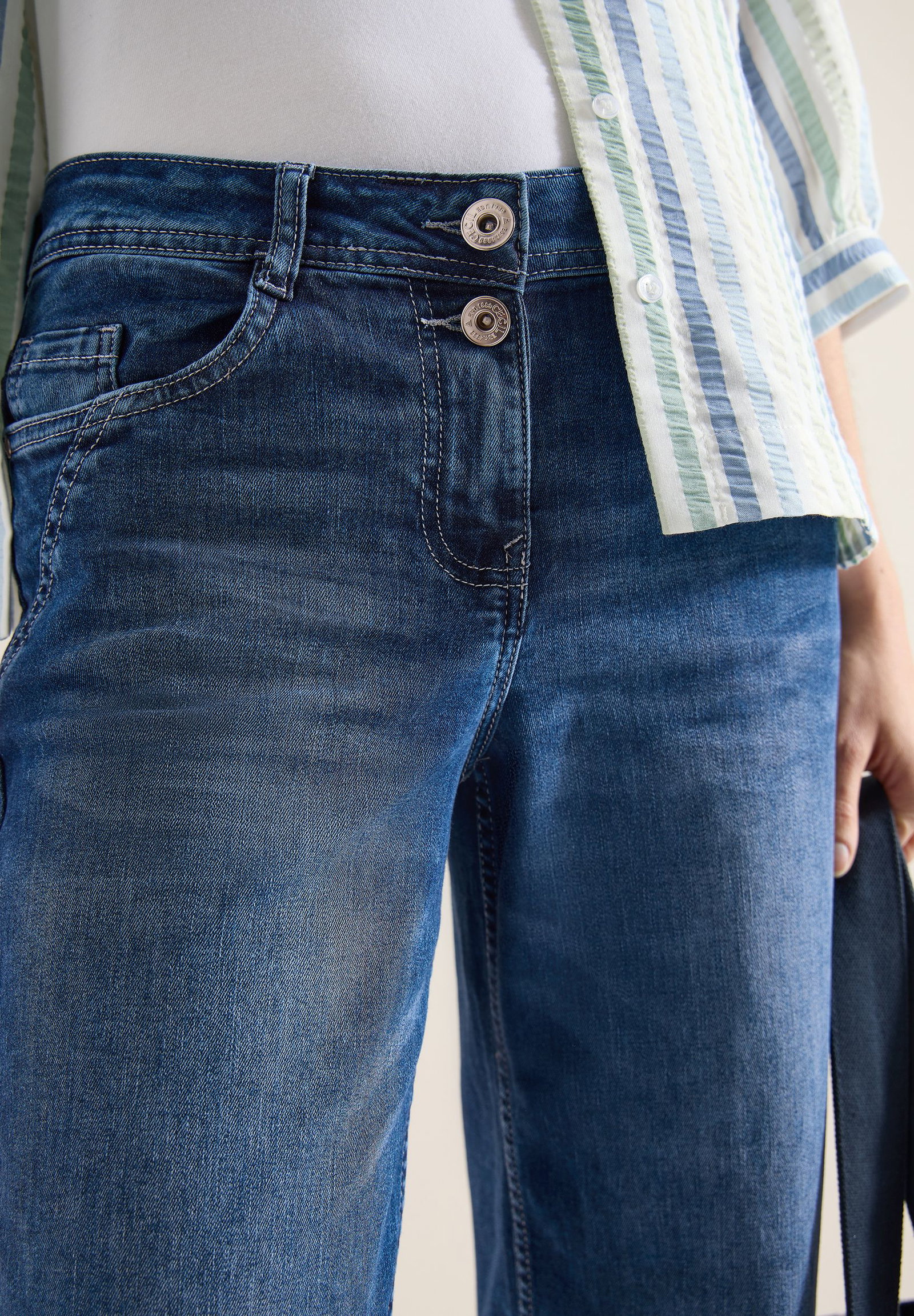 CECIL |  CECIL Schlaghose  | 34/26 | mid blue used wash