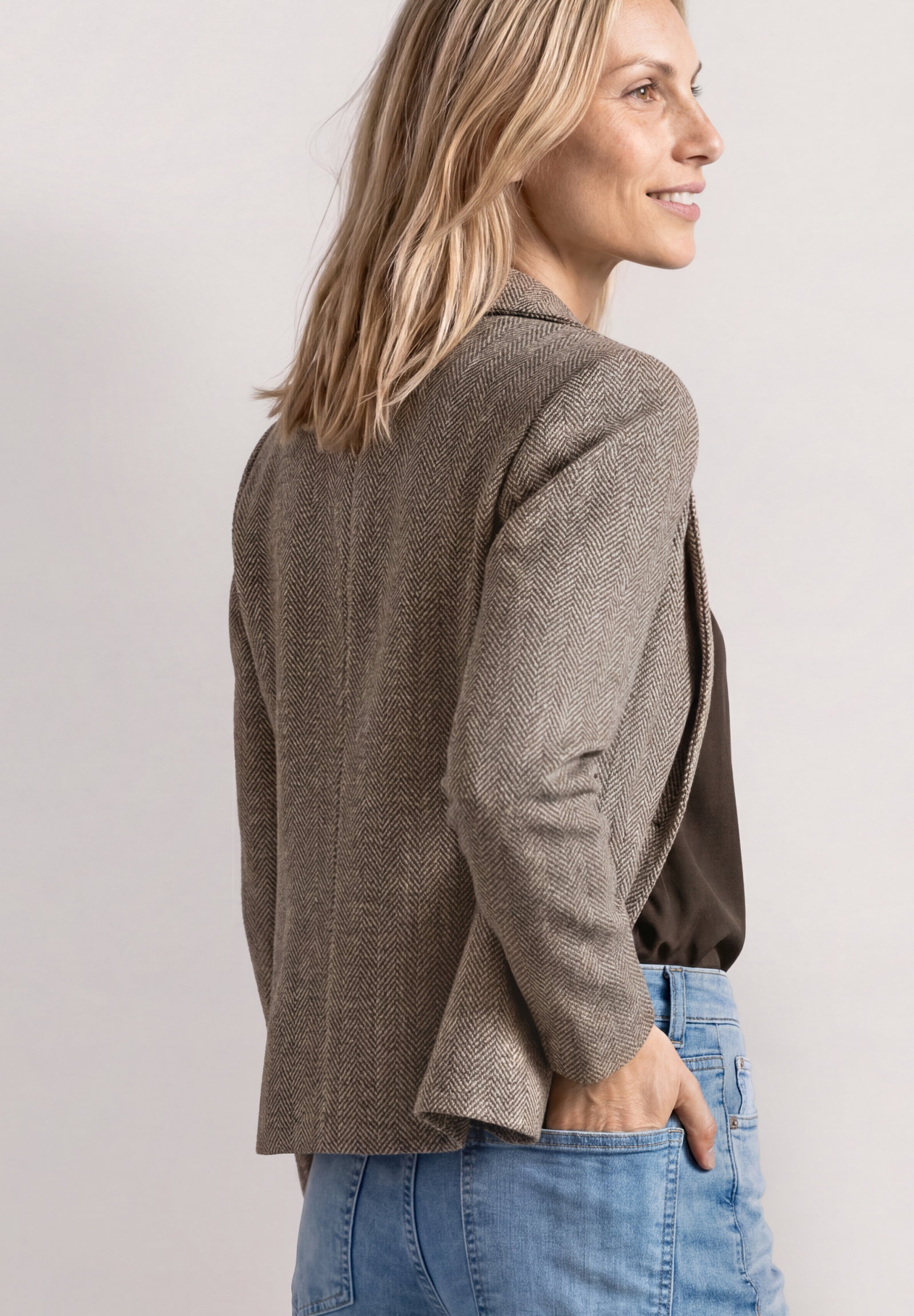 QR Dessin Basic Blazer, saddle brown #4