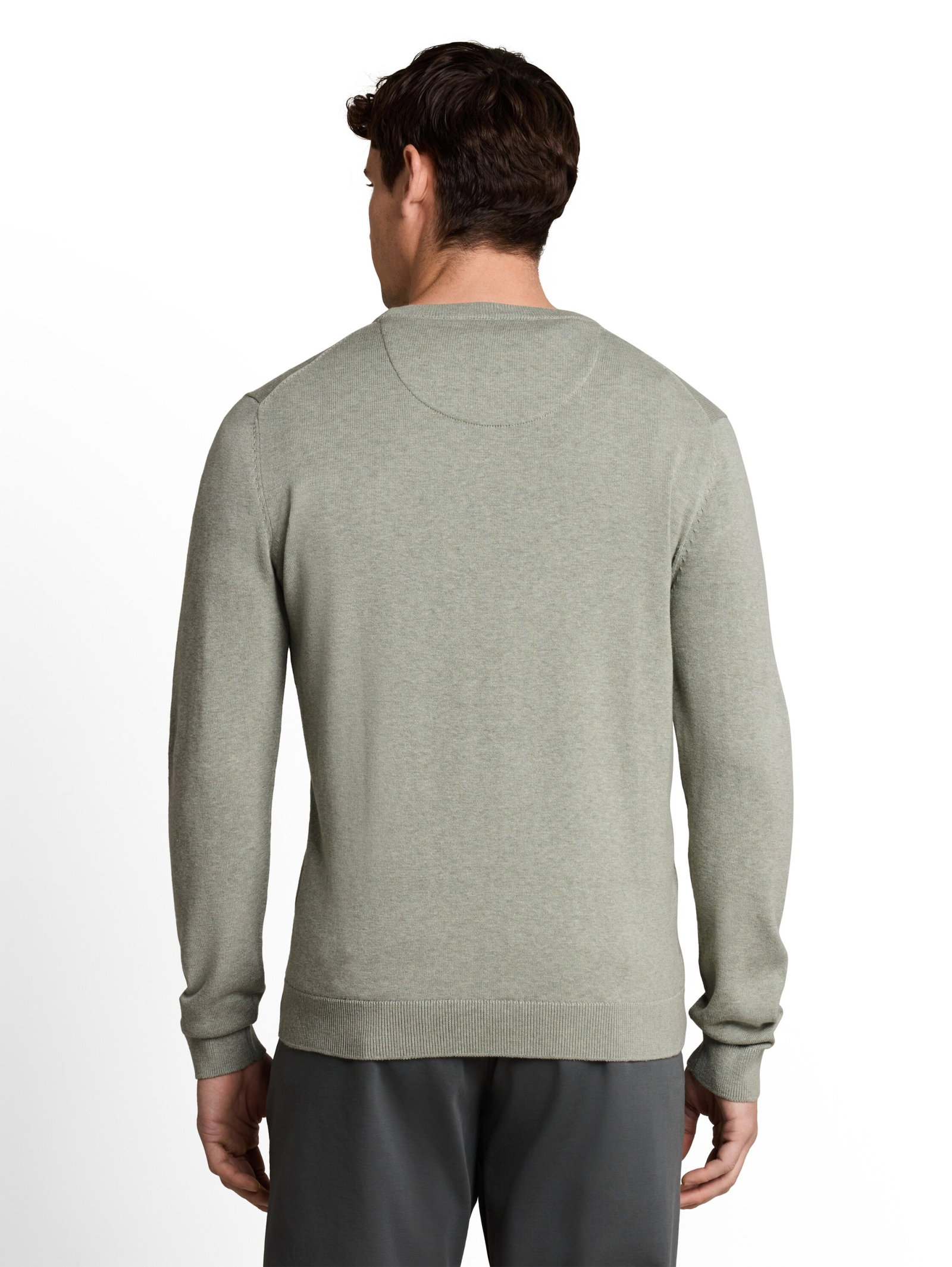 basic crewneck knit, iron mint melange #4