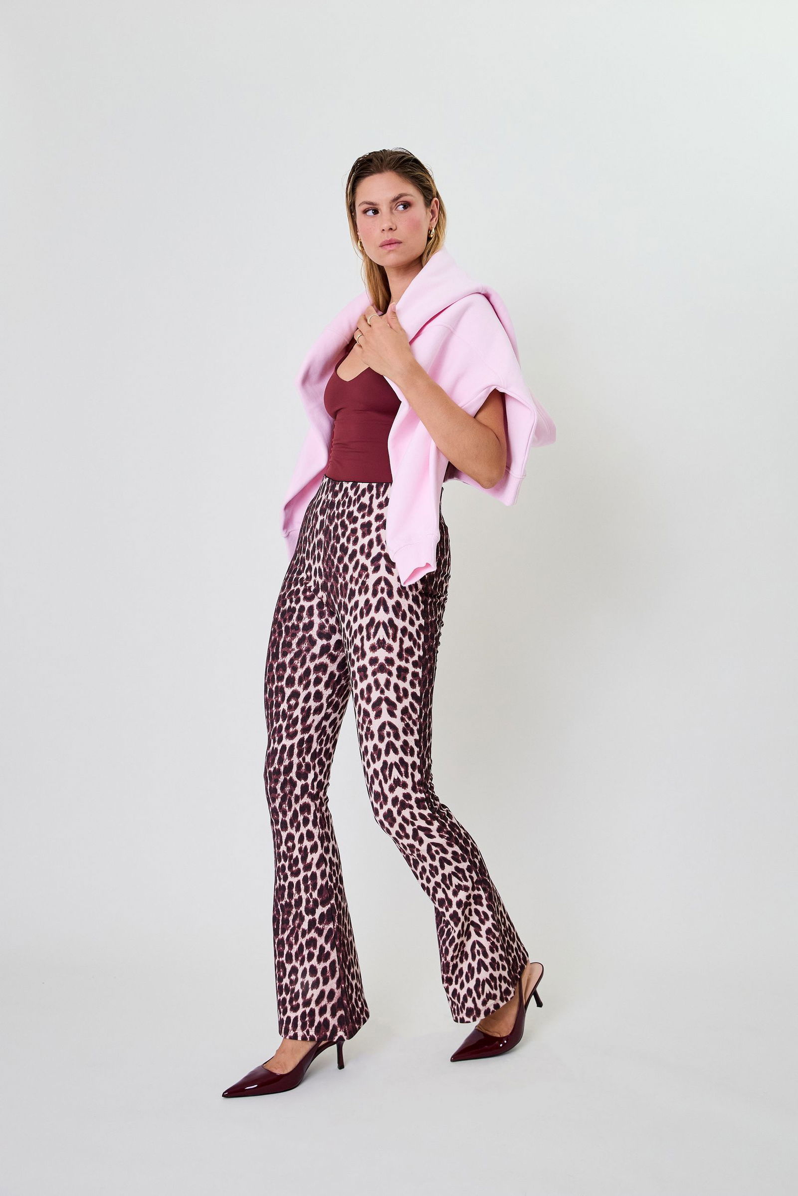 Oh April | Oh April Tia Bootcut Leggings Leo Cherrywood | M