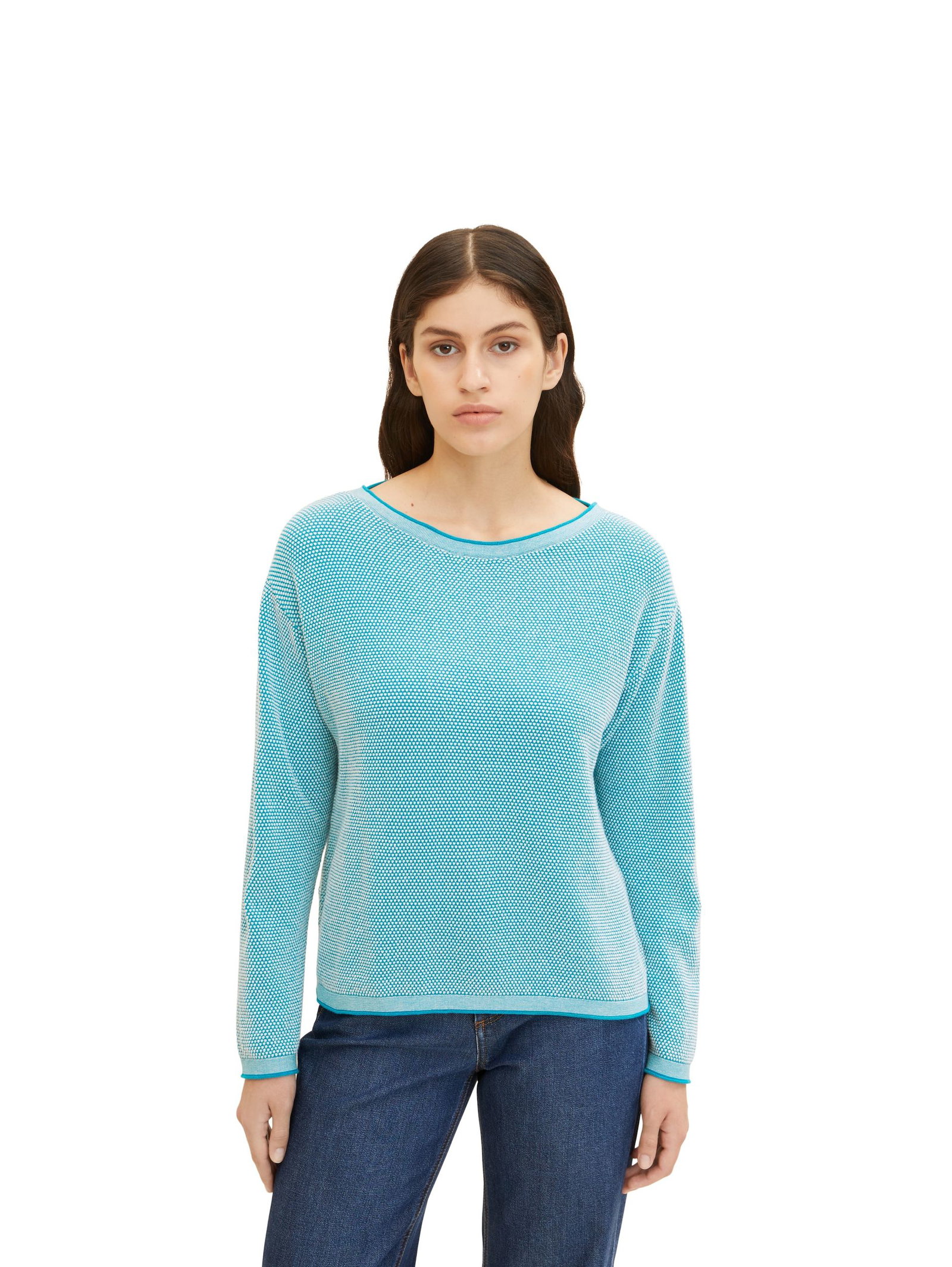 Tom Tailor |  Tom Tailor Pullover  | L | teal blue bubble structure