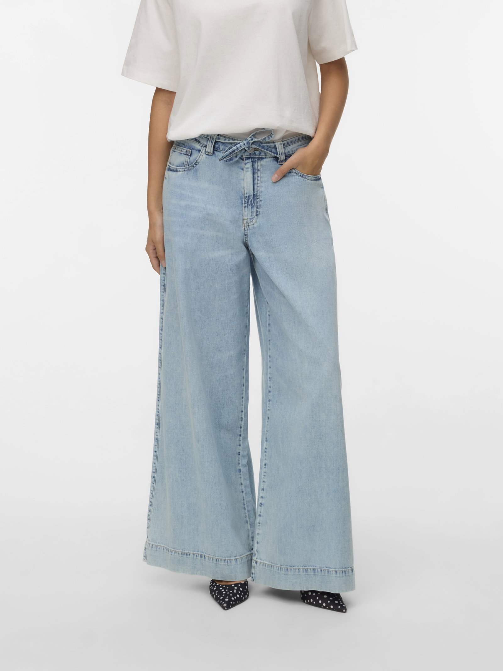 VMAISA MR WIDE PALAZZO JEANS MIX, Light Blue Denim #5