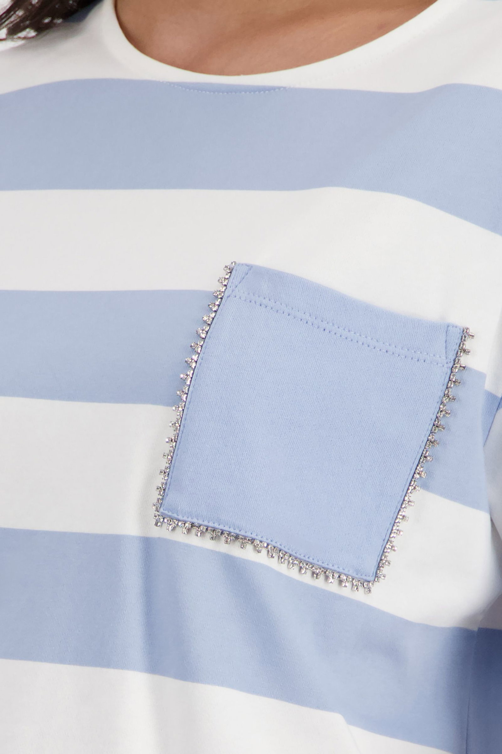 Monari |  Sweatshirt, sea side ringel | 40