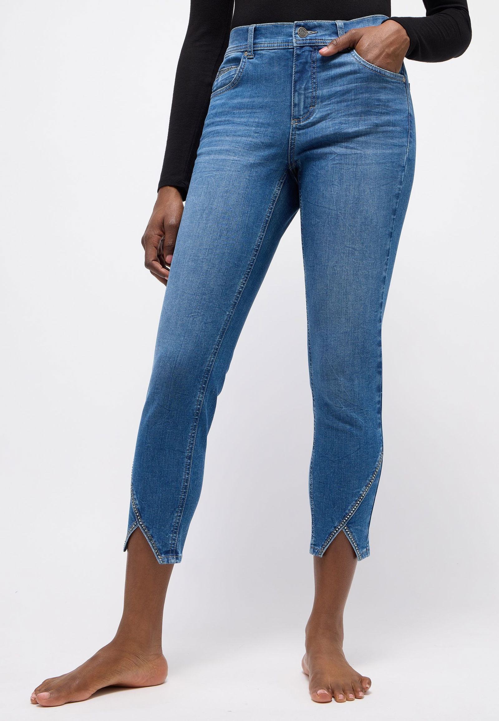 Angels | Angels Slim Fit Jeans "Ornella" | 42 | mid blue random used