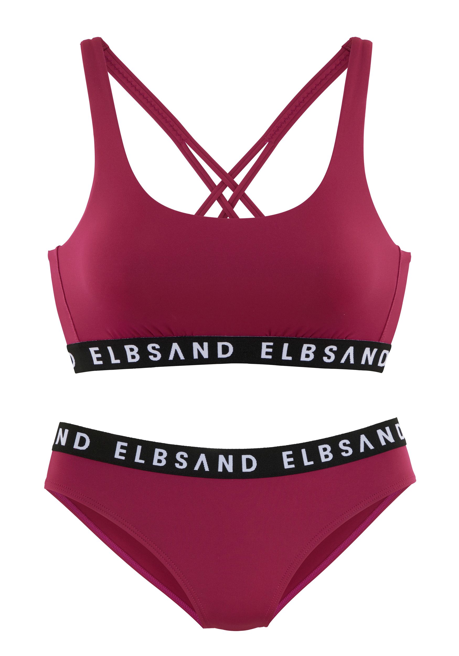 Lascana |  Elbsand LM Bustier-Bikini | 36A/B | berry