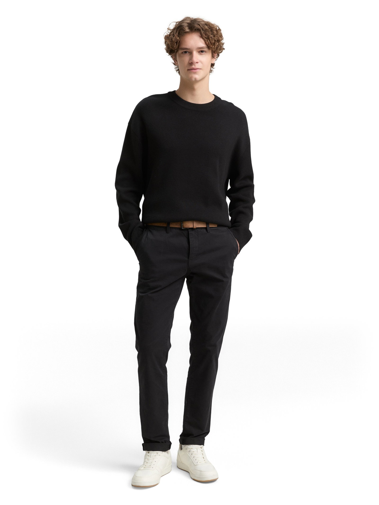 Slim Fit Chino Hose mit Gürtel #5