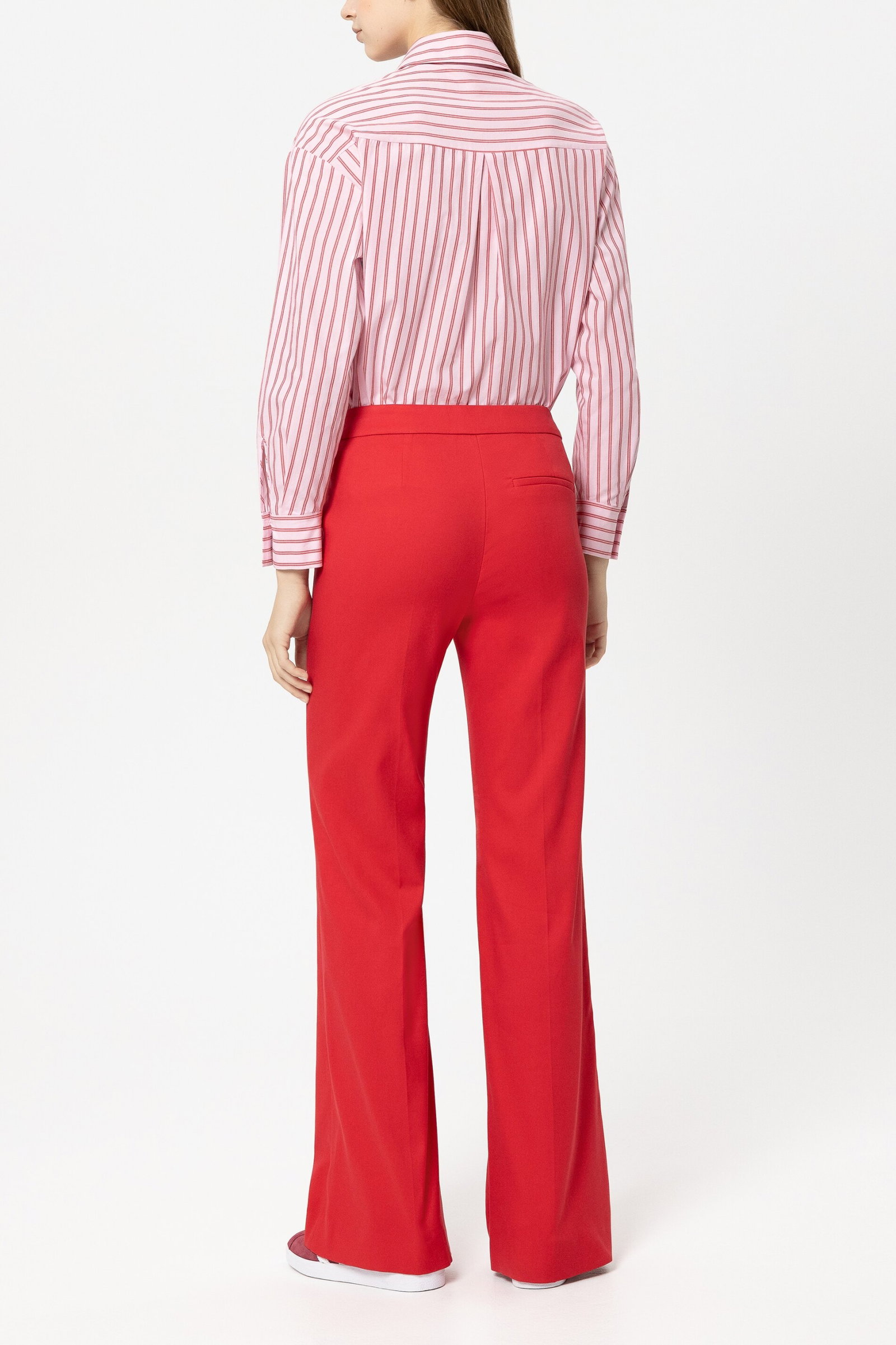 Luisa Cerano Gabardine-Flared-Pants cherry red #4