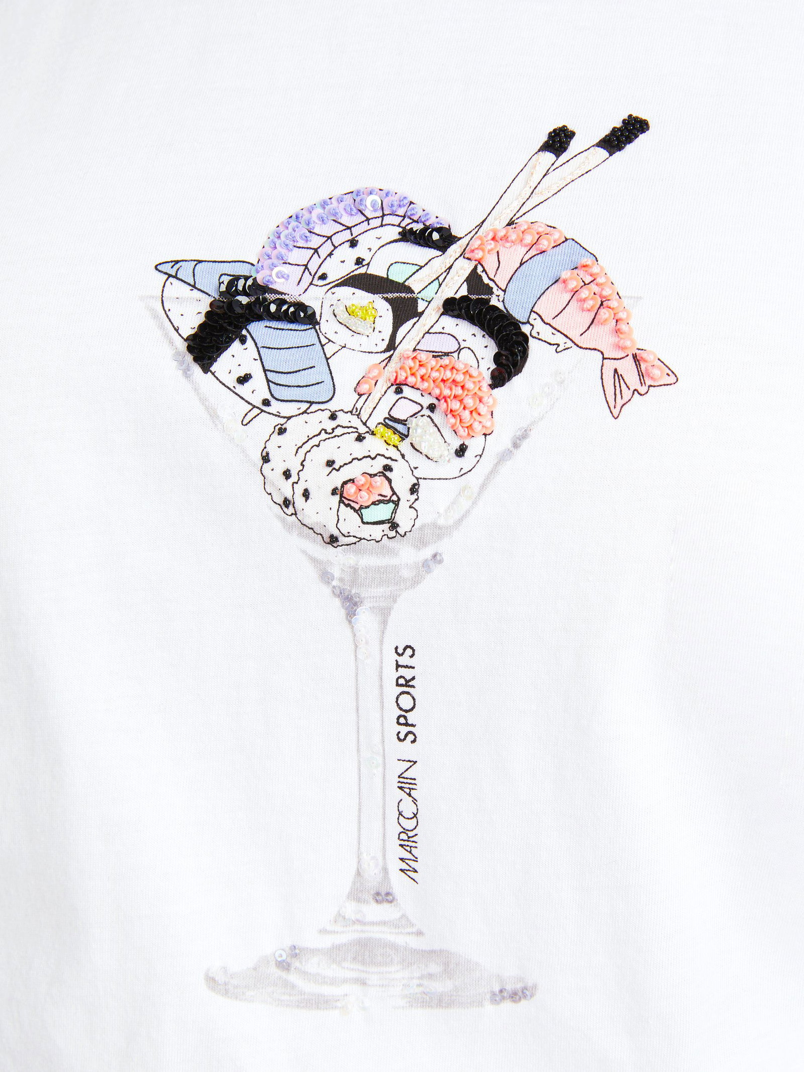 6204d1e837c94dca3aa1a2d2307f8e64 Marc Cain Sports | T-Shirt mit 3D-Applikation | 42 | white