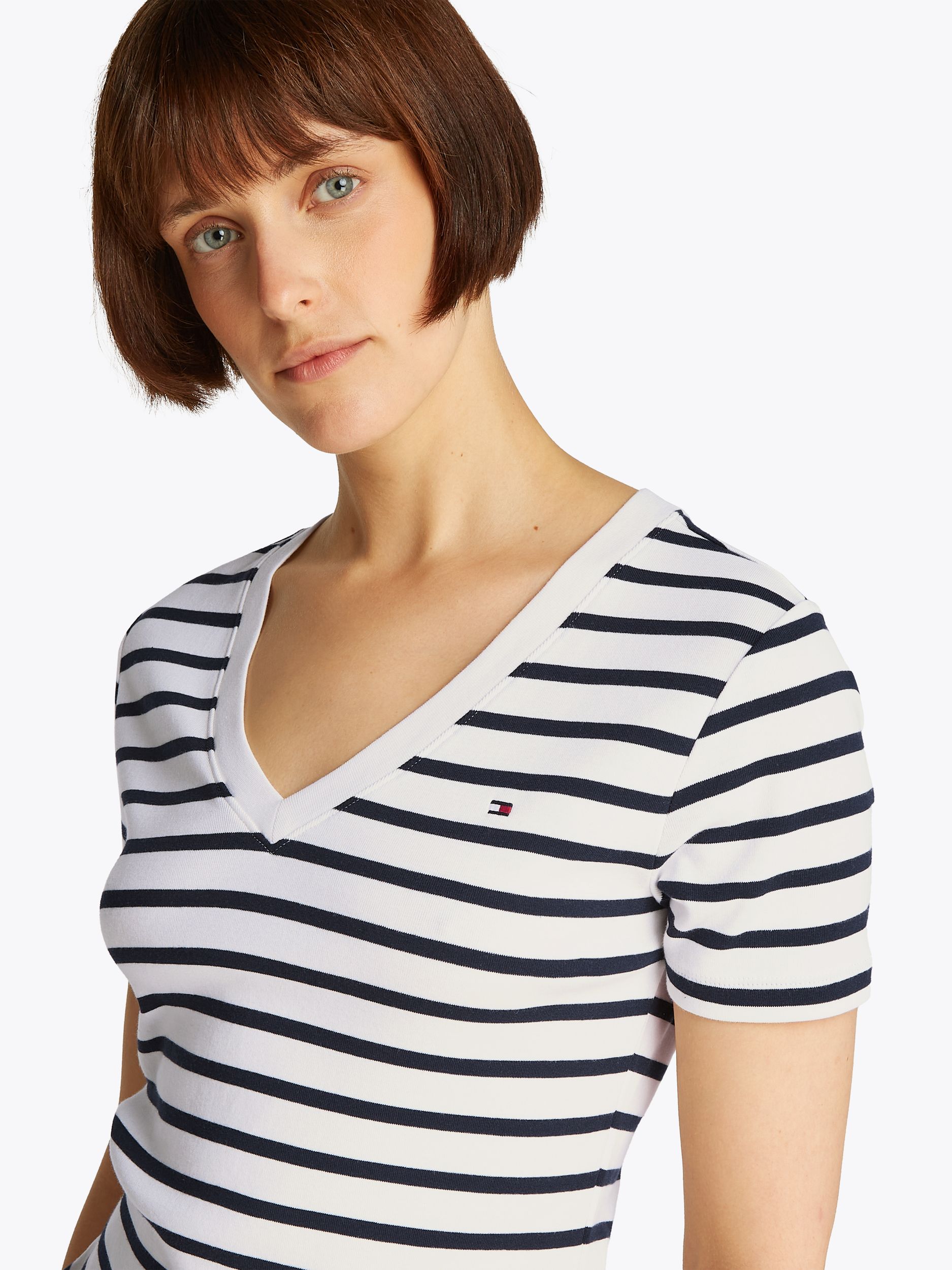 Tommy Hilfiger |  Tommy Hilfiger Slim Cody T-Shirt | S | breton ecru/dark night navy stp