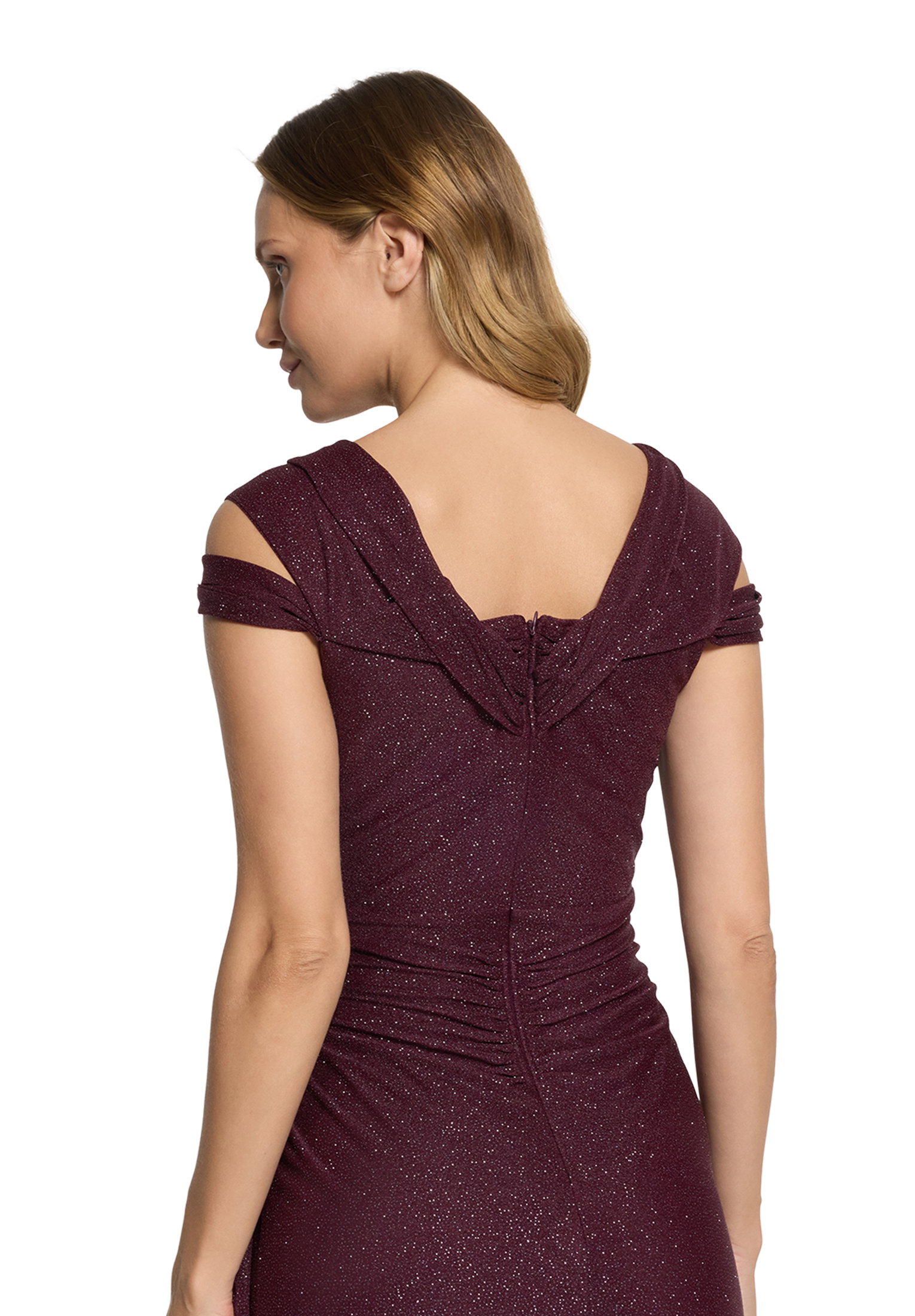Kleid Lang 1/2 Arm, Grey/Dark Red #7