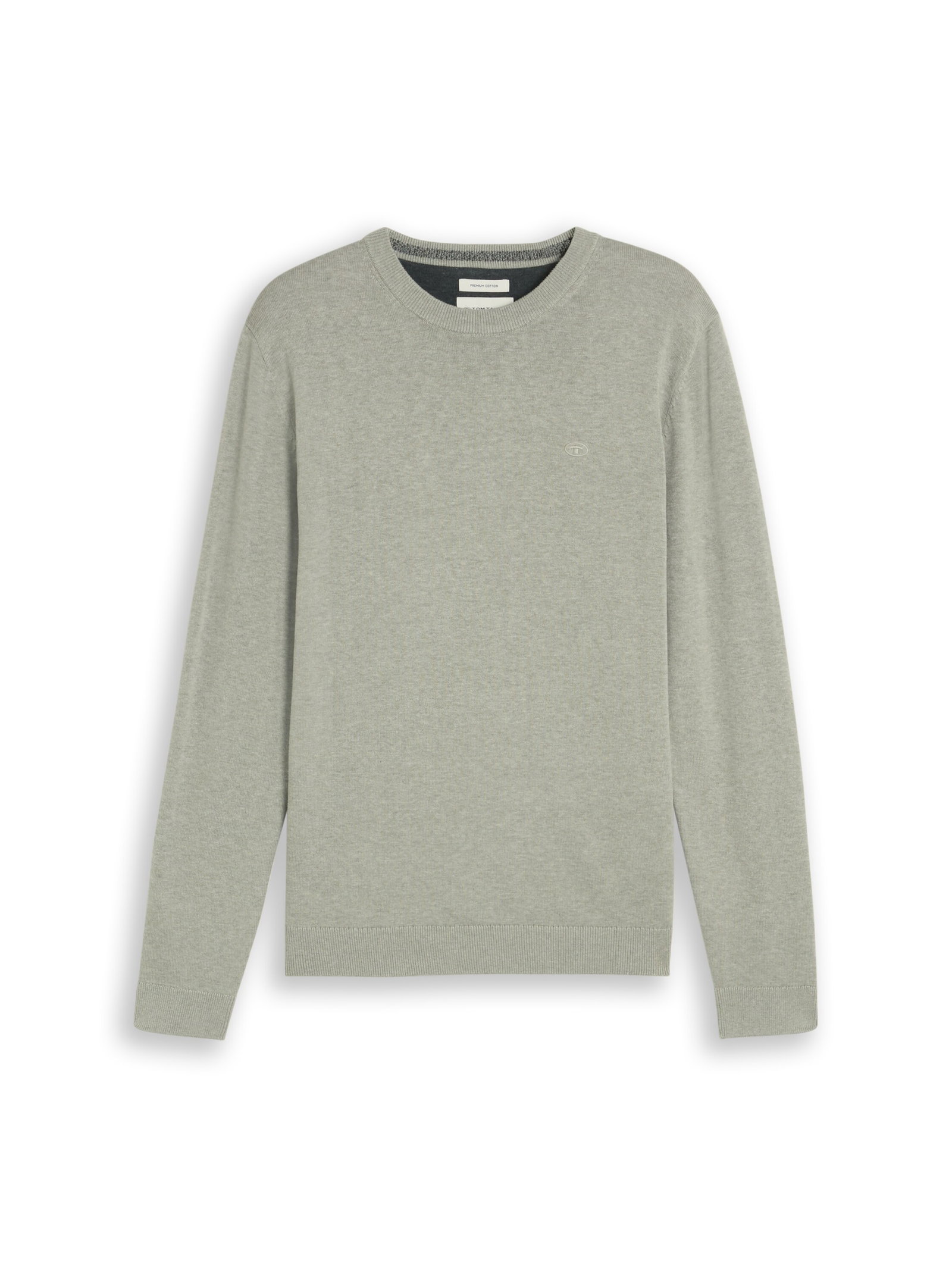 basic crewneck knit, iron mint melange #1