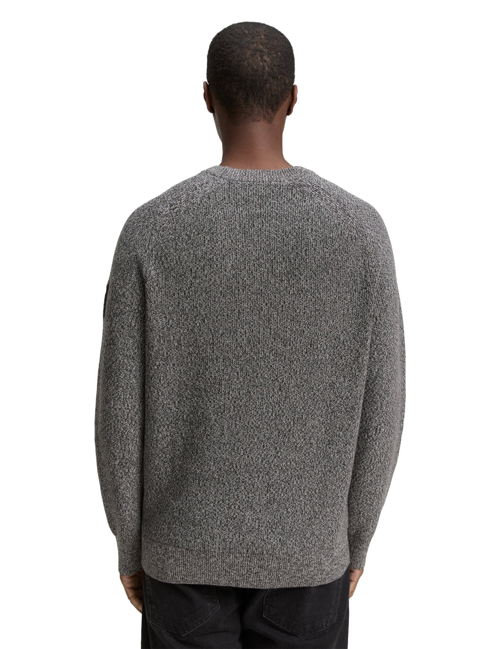 structured multi color crewnec, black salt and pepper mouline #4