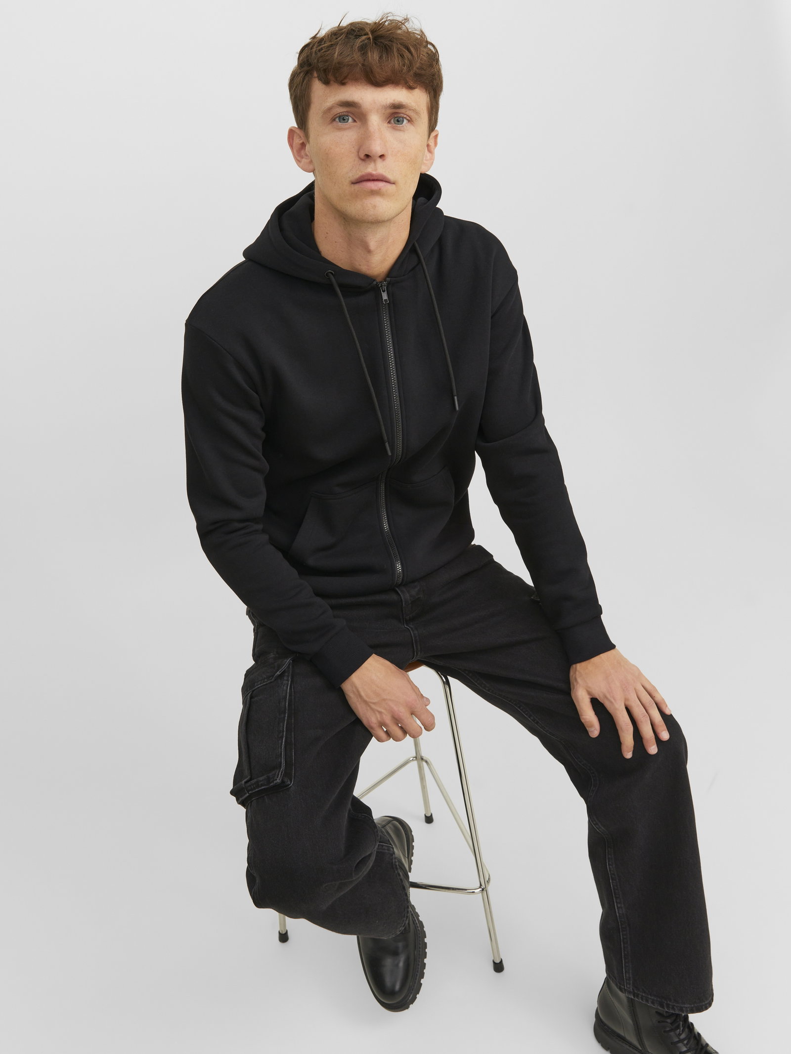 JJEBRADLEY SWEAT ZIP HOOD NOOS, Black #8