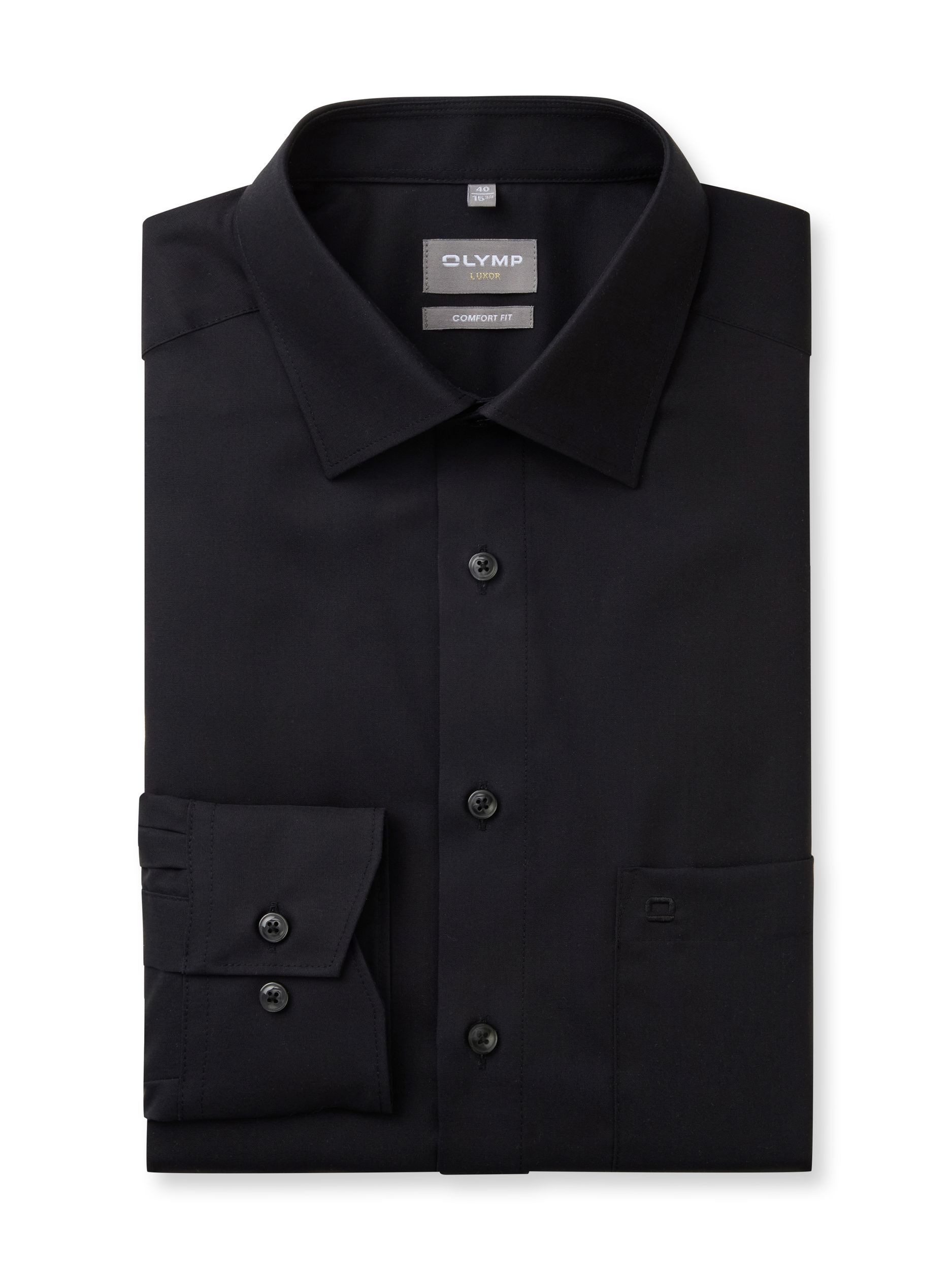 Olymp |  Olymp Hemd Modern Fit  | 45 | schwarz