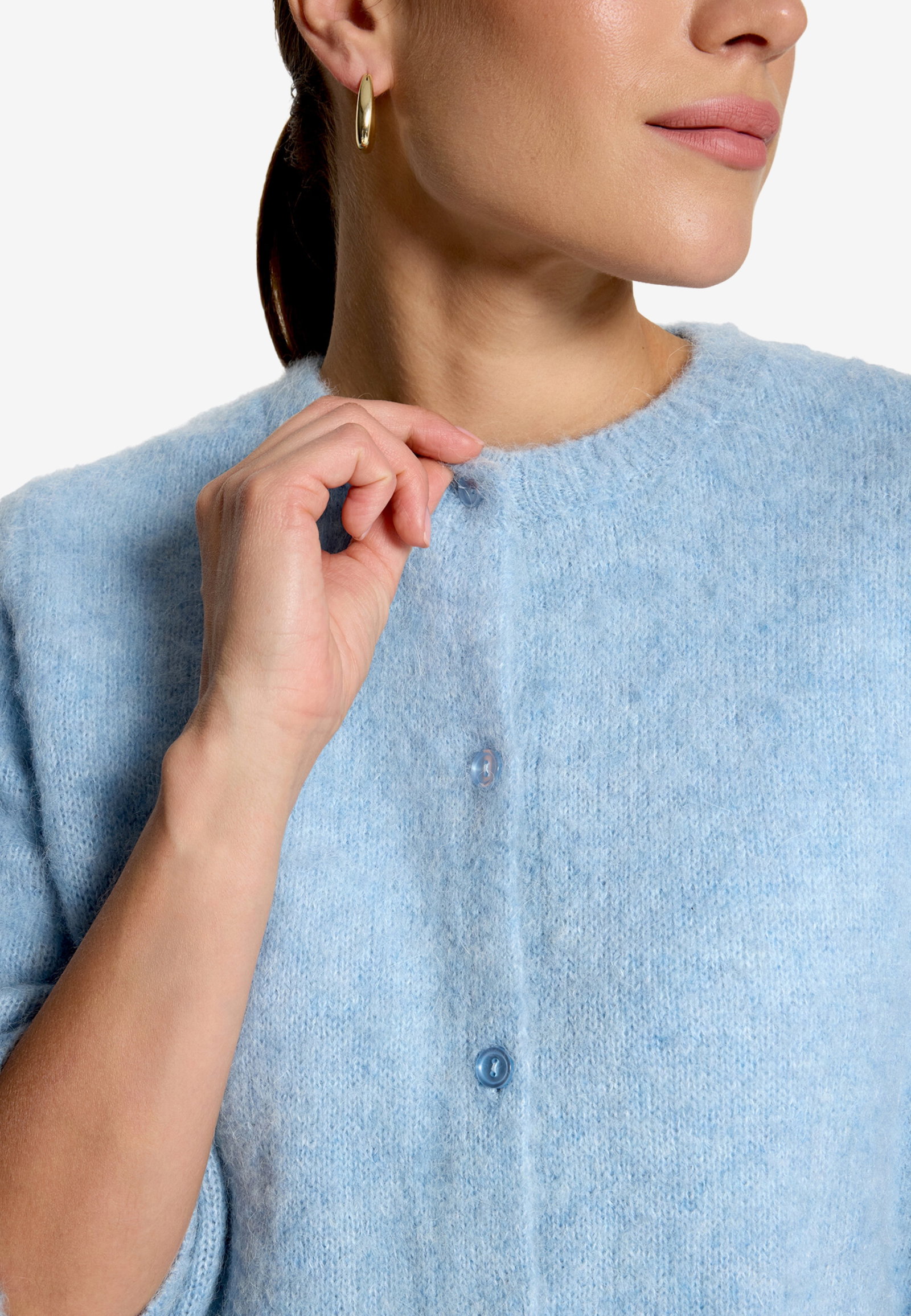 Strickjacke Kurz 3/4 Arm, Ashley Blue Melange #5
