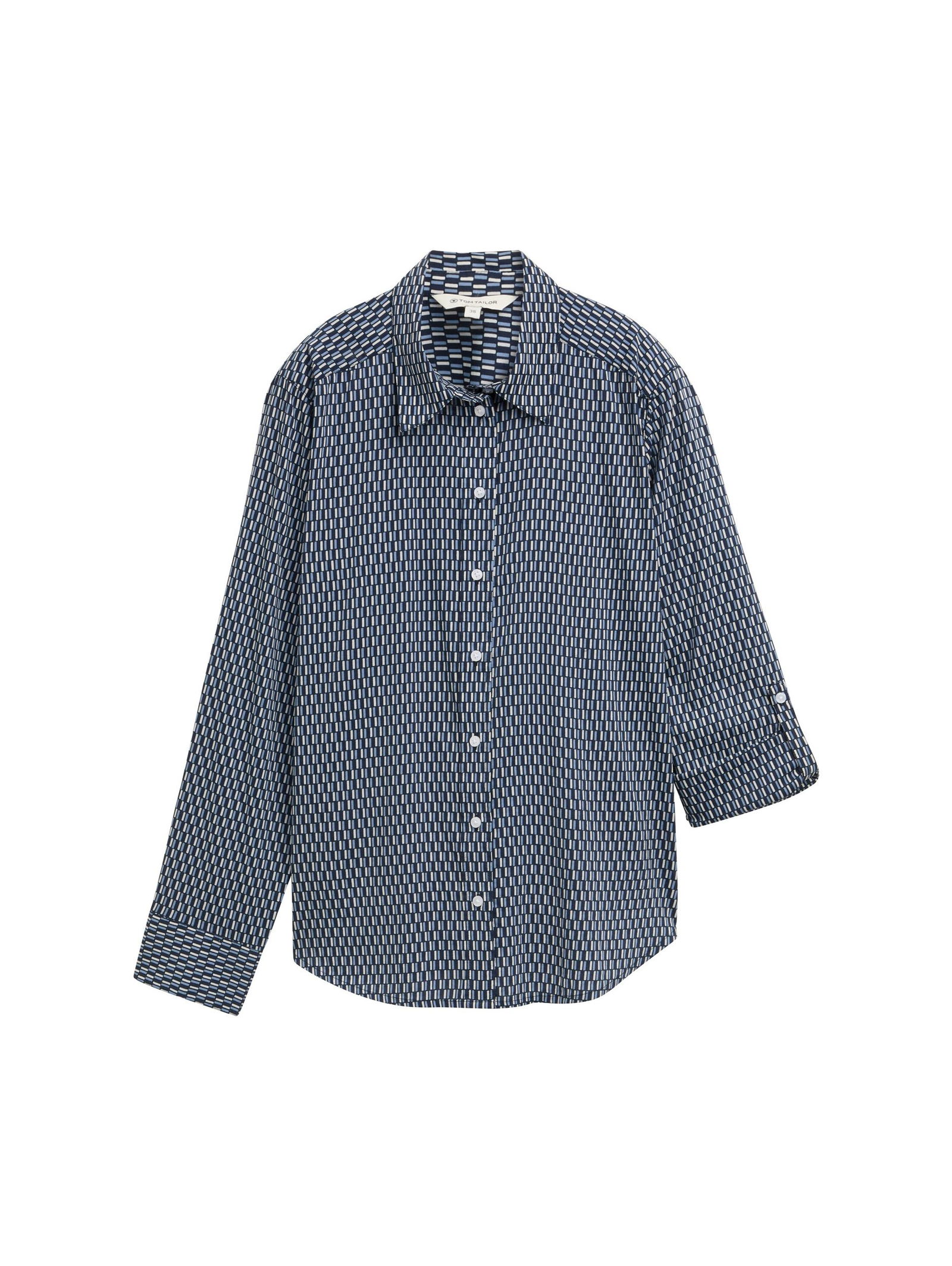Tom Tailor |  Tom Tailor Druckbluse  | 36 | printed blue white minimal