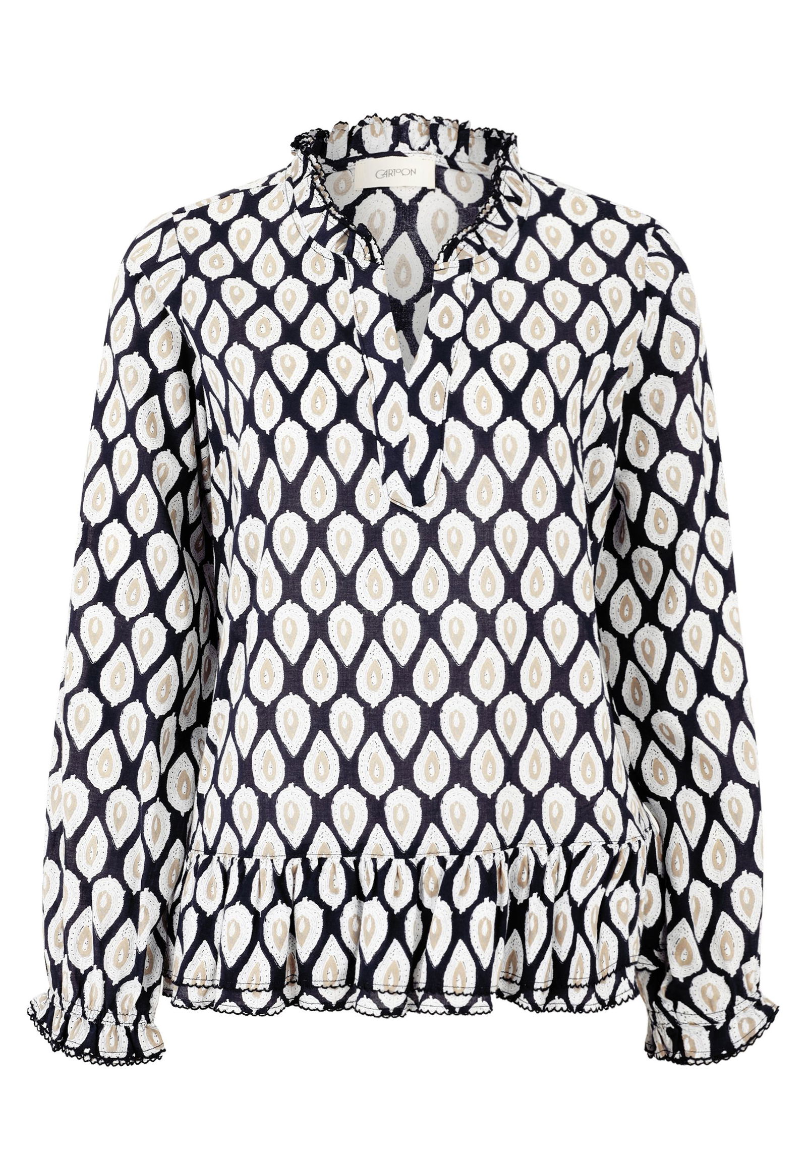 8284eacaf2874b60fc52e80a0c58000c | Bluse Kurz 1/1 Arm, Blue/Nature | 42